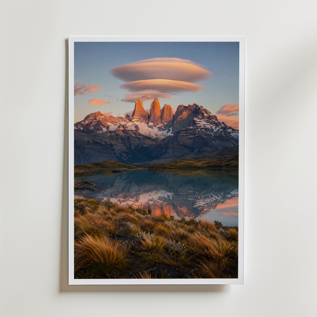 Torres del Paine at Dawn Poster