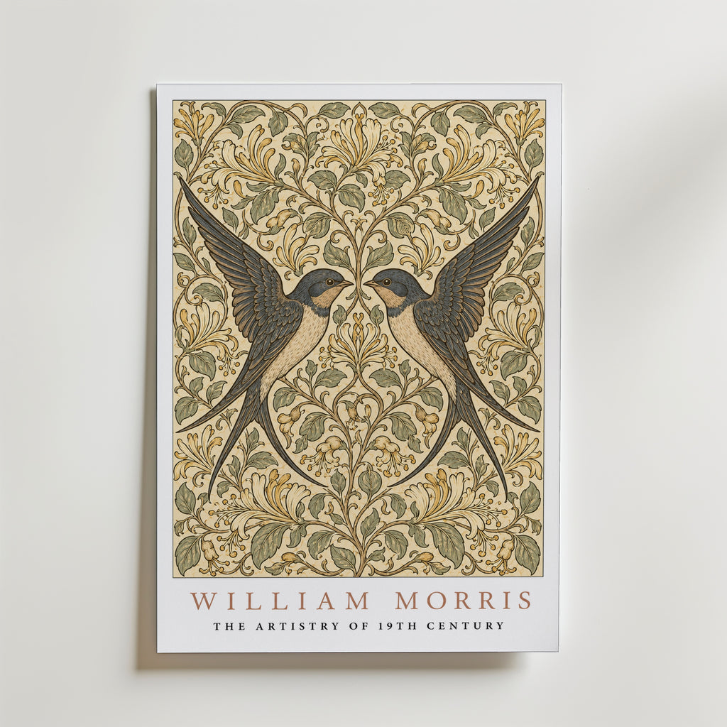 Twin Swallows William Morris Poster