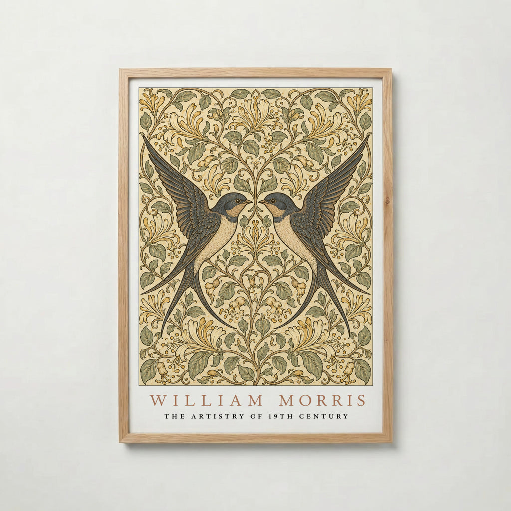 Twin Swallows William Morris Poster