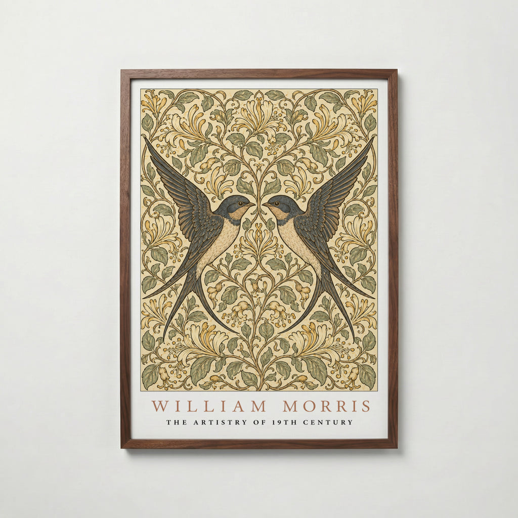 Twin Swallows William Morris Poster