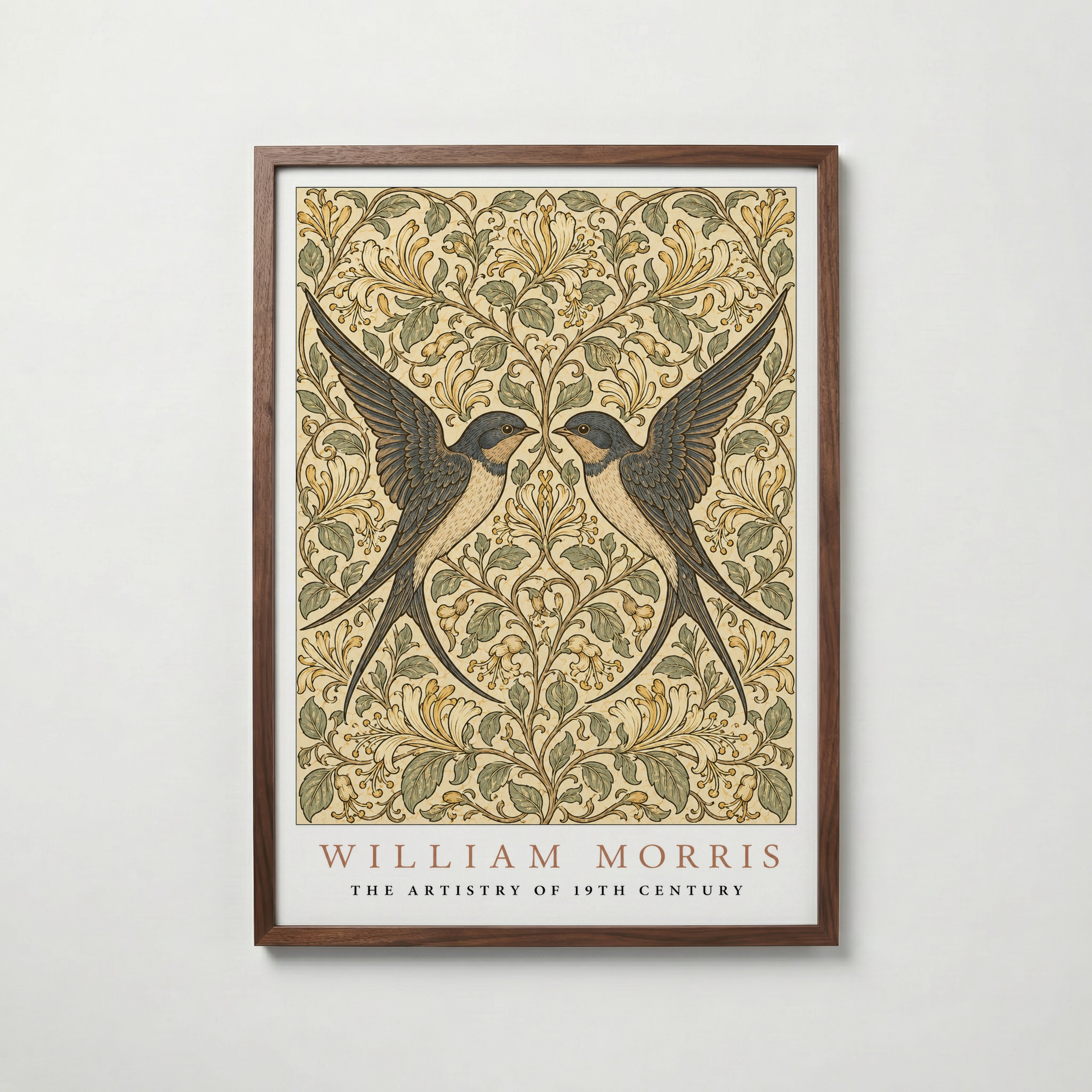 Twin Swallows William Morris Poster