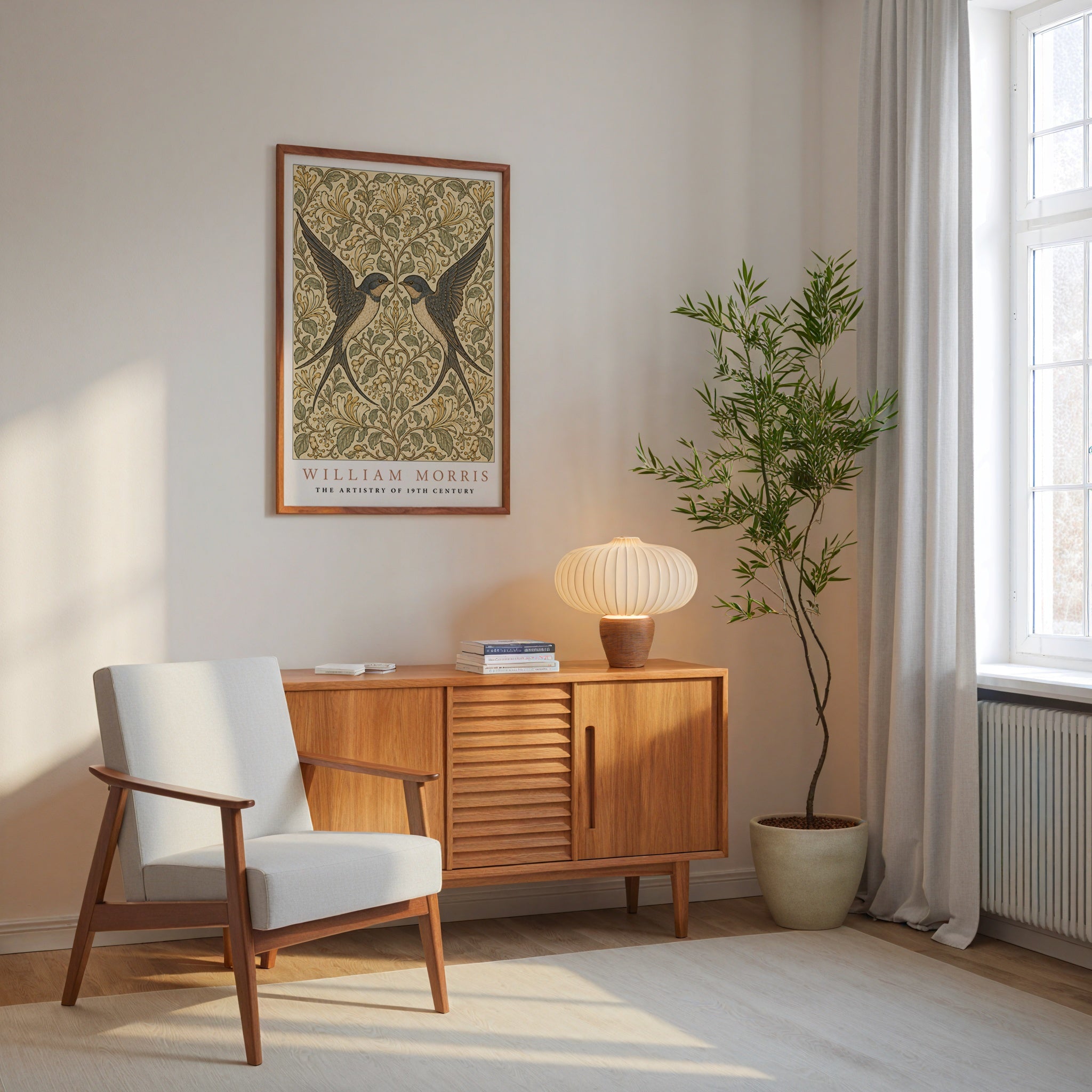 Twin Swallows William Morris Poster