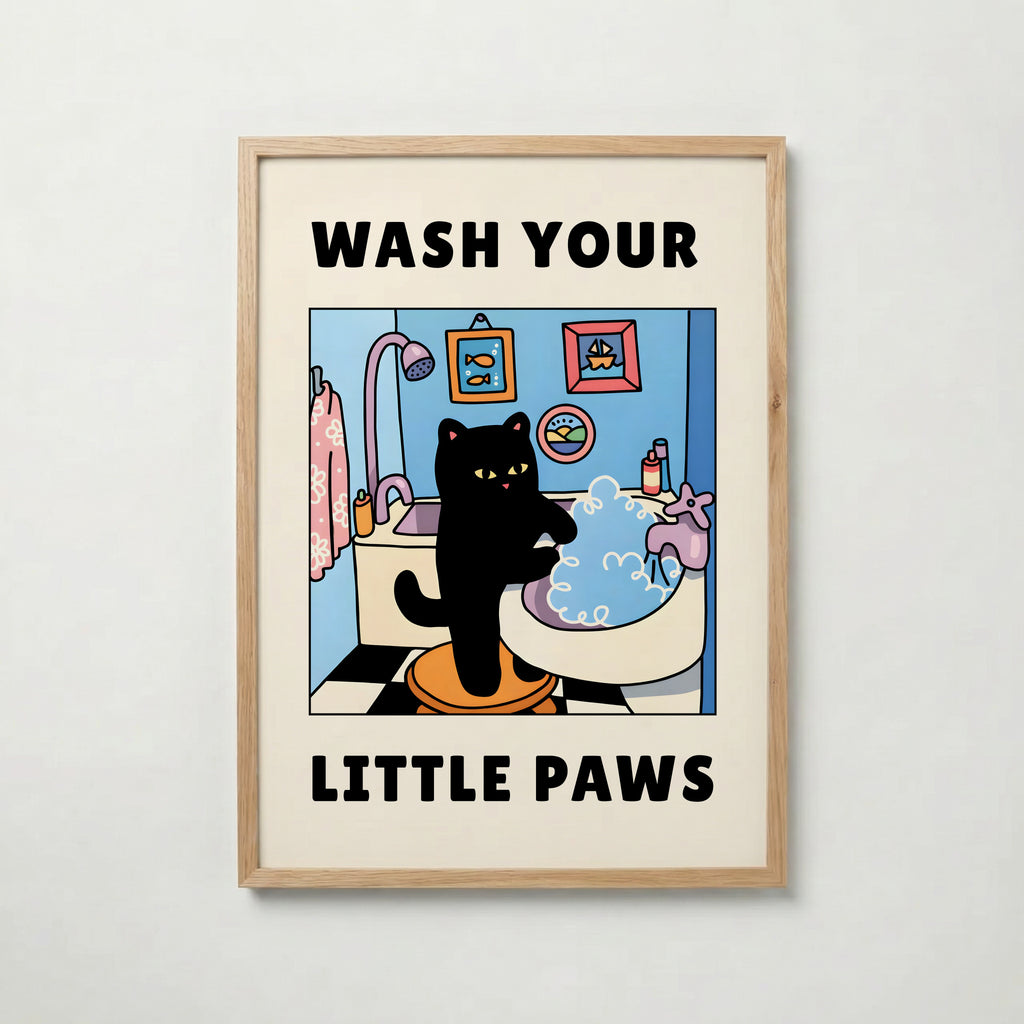 Wash Your Little Paws Poster affisch – köp poster online – Bozetto väggdekoration
