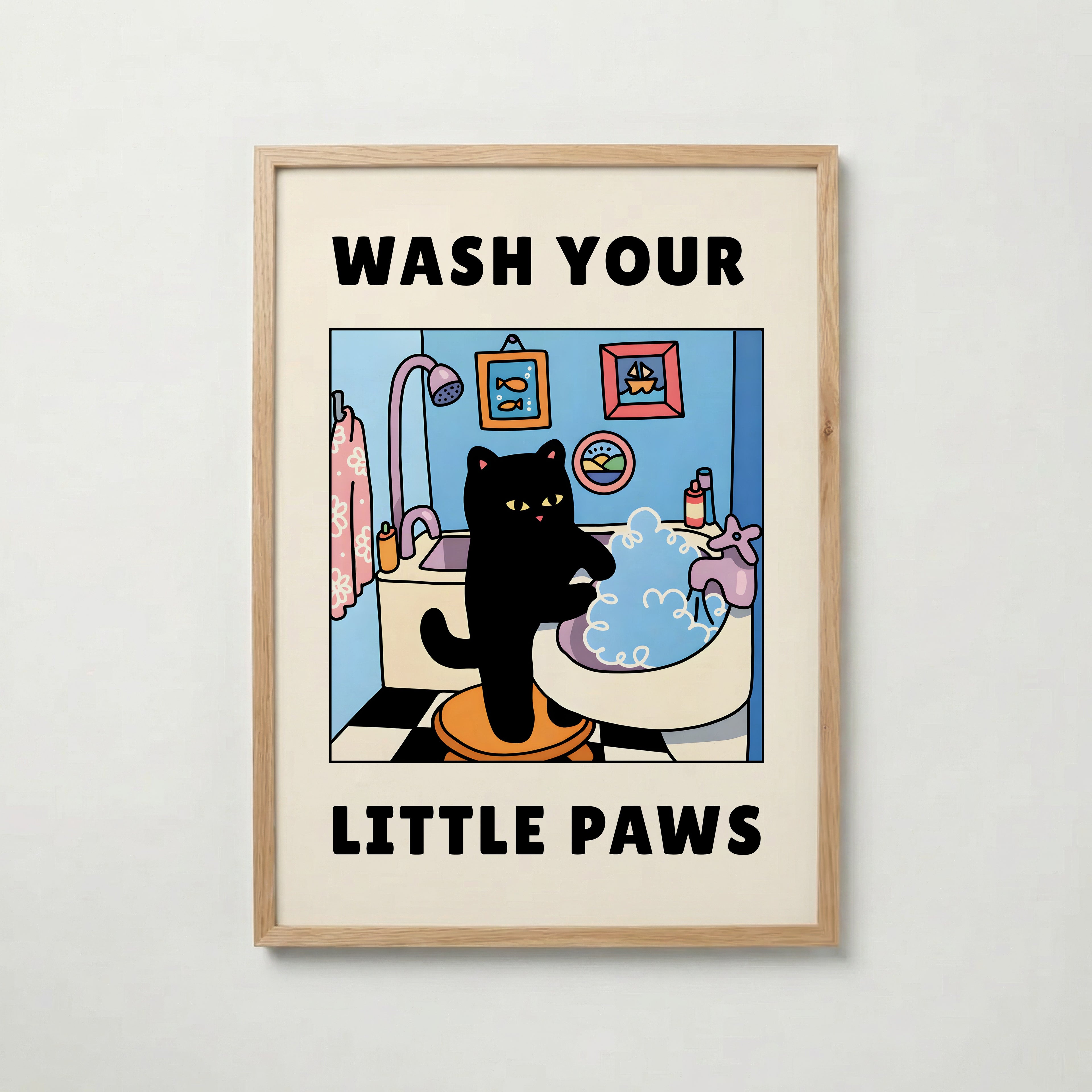 Wash Your Little Paws Poster affisch – köp poster online – Bozetto väggdekoration