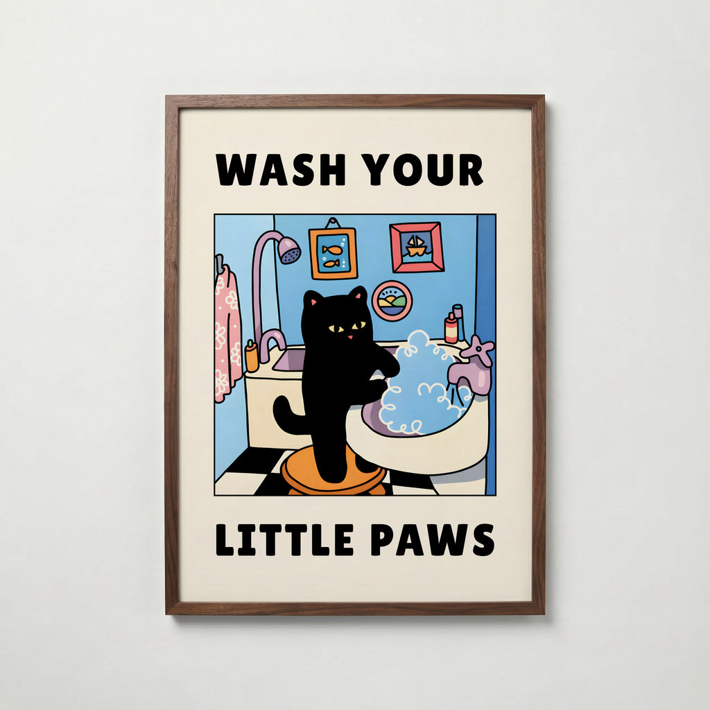 Wash Your Little Paws Poster – köp affisch till hemmet – Bozetto väggdekoration