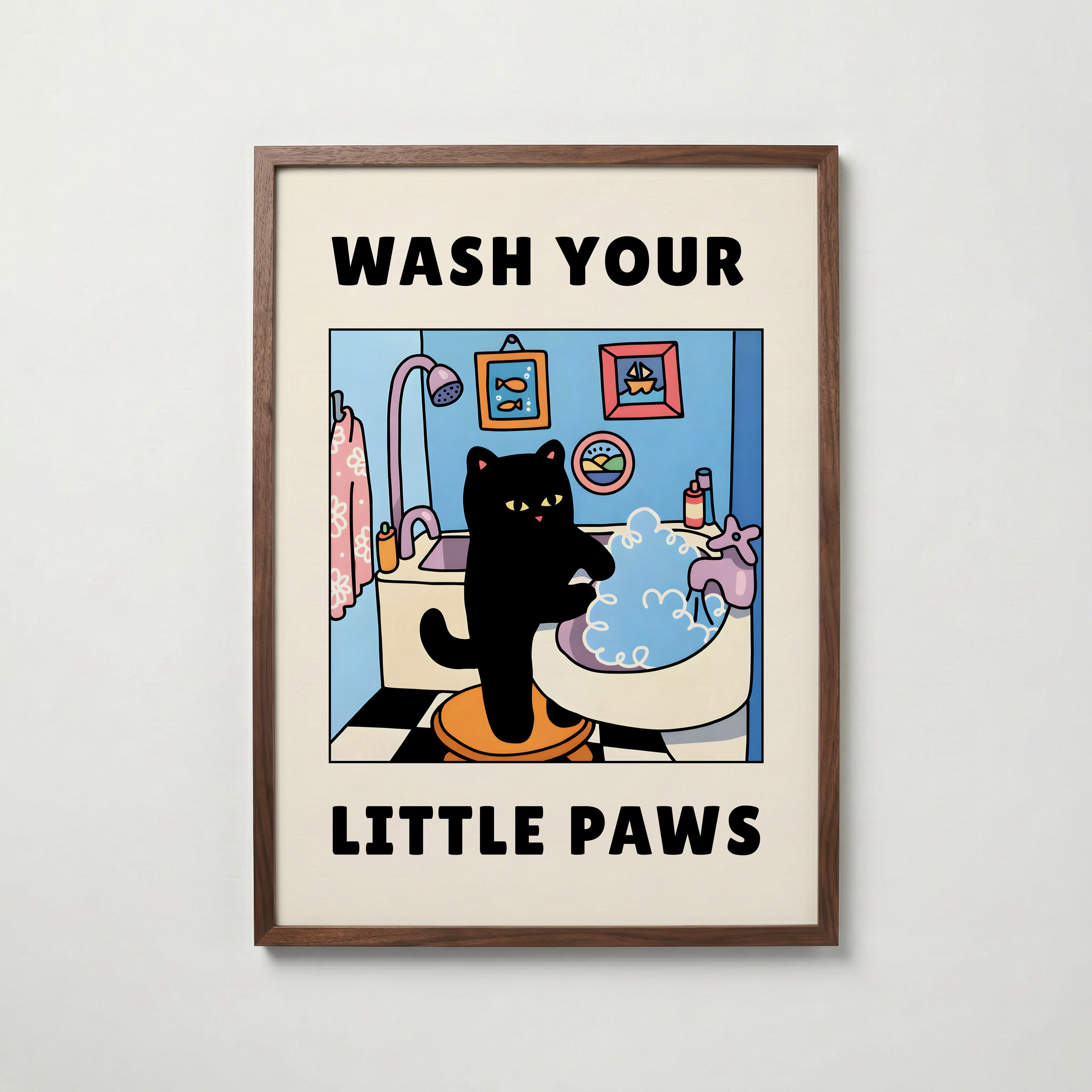 Wash Your Little Paws Poster – köp affisch till hemmet – Bozetto väggdekoration