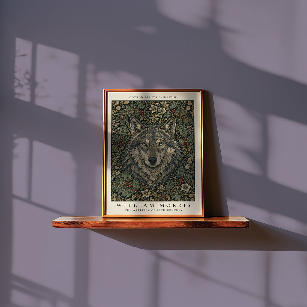 Wolf in the Holly William Morris Poster
