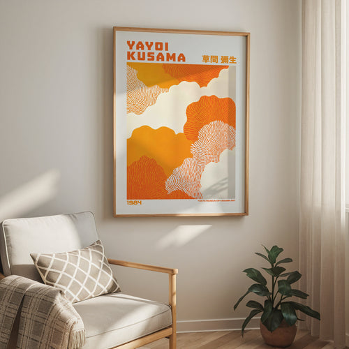 Yayoi Kusama Warm Orange Abstraction Poster