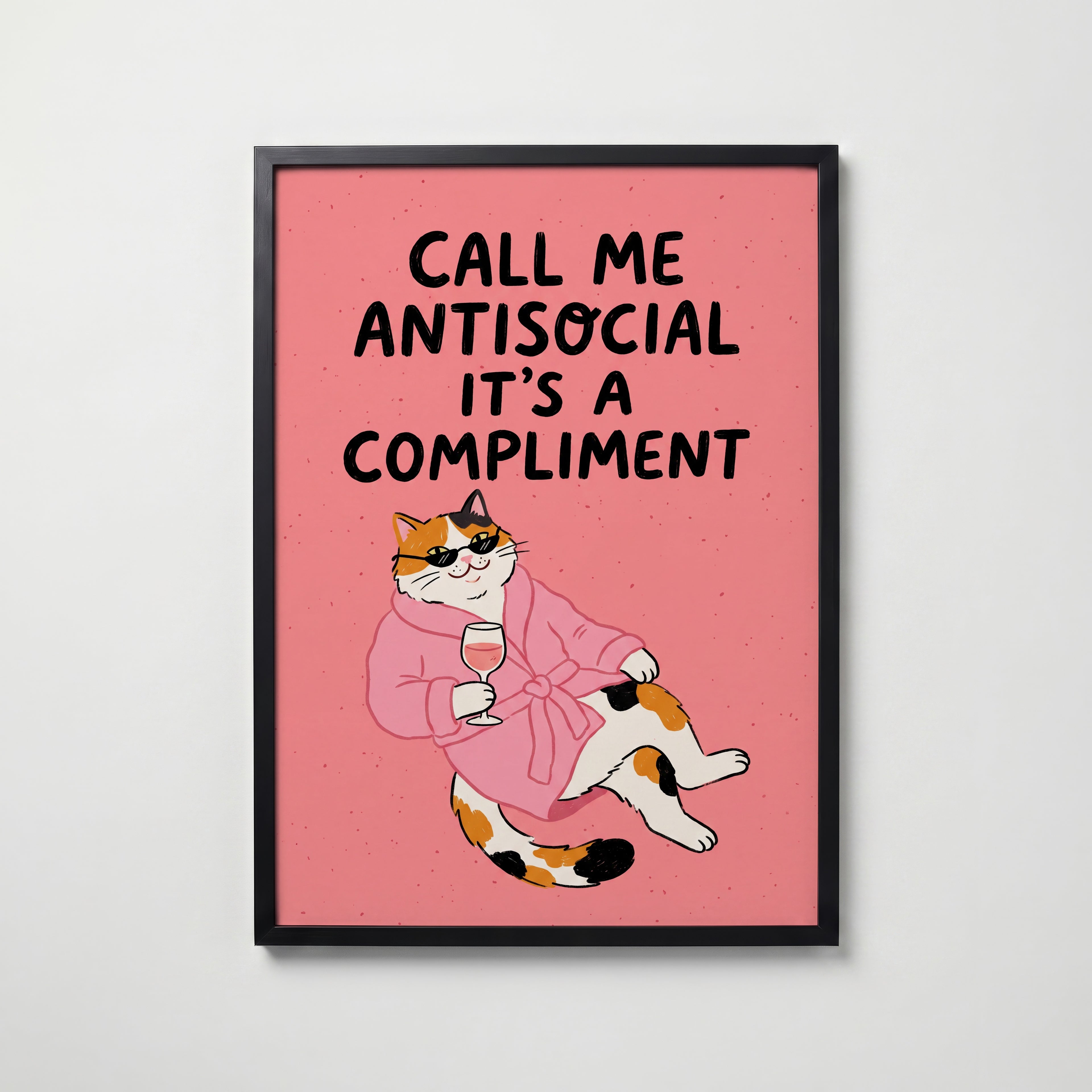 Call Me Antisocial Poster – svart ram