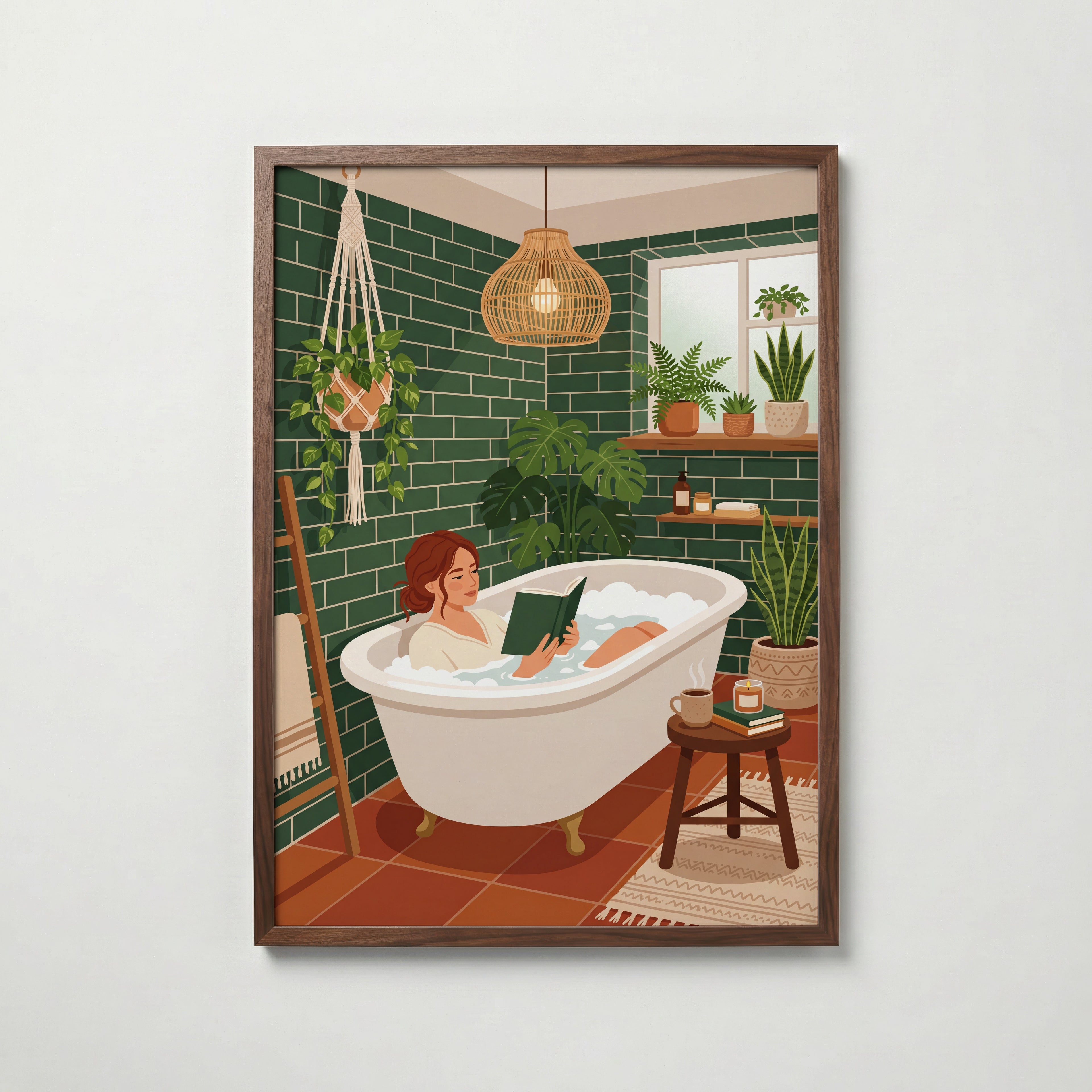 Bath Ritual Poster i valnötsram, konst från Bozetto