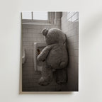 Bathroom Teddy Poster – canvas utan passepartout