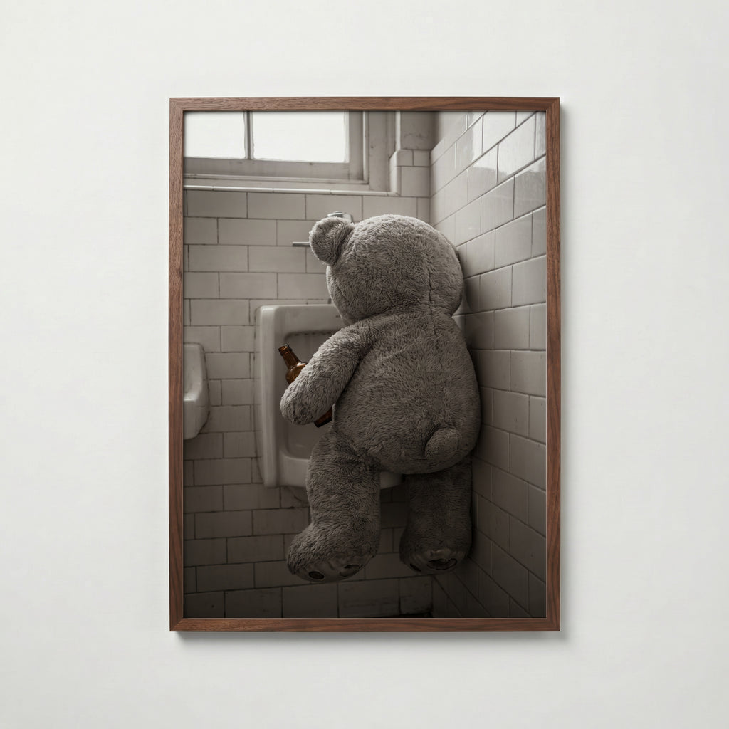 Bathroom Teddy Poster – valnötsram