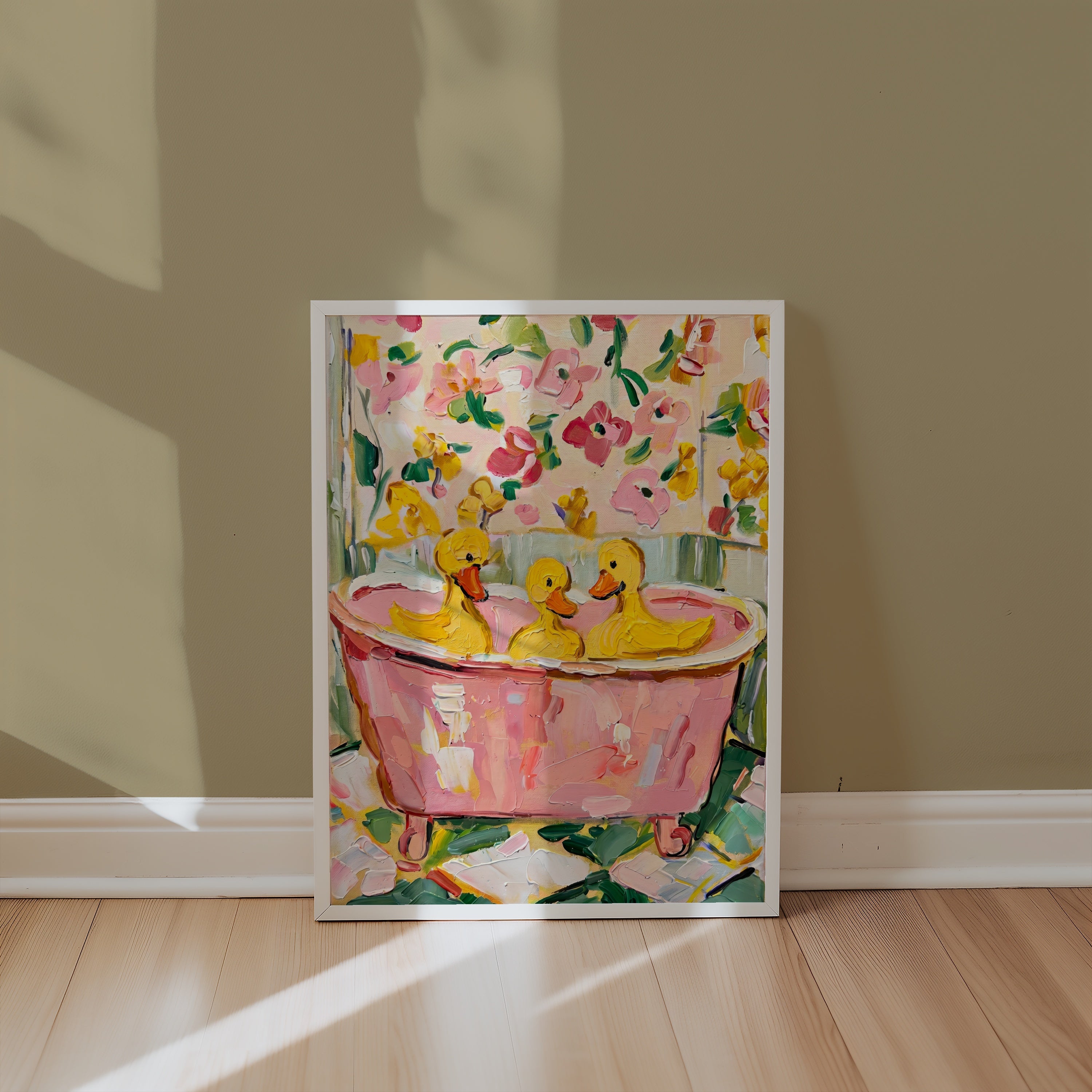 Bubble Bath Ducks poster i stilrent hem med modern inredning – köp enkelt hos Bozetto