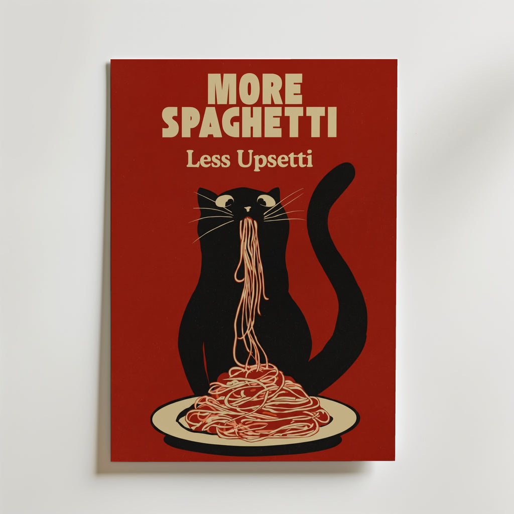 Midnight Pasta Mood – stilfullt konsttryck från Bozetto, tryckt på matt finpapper