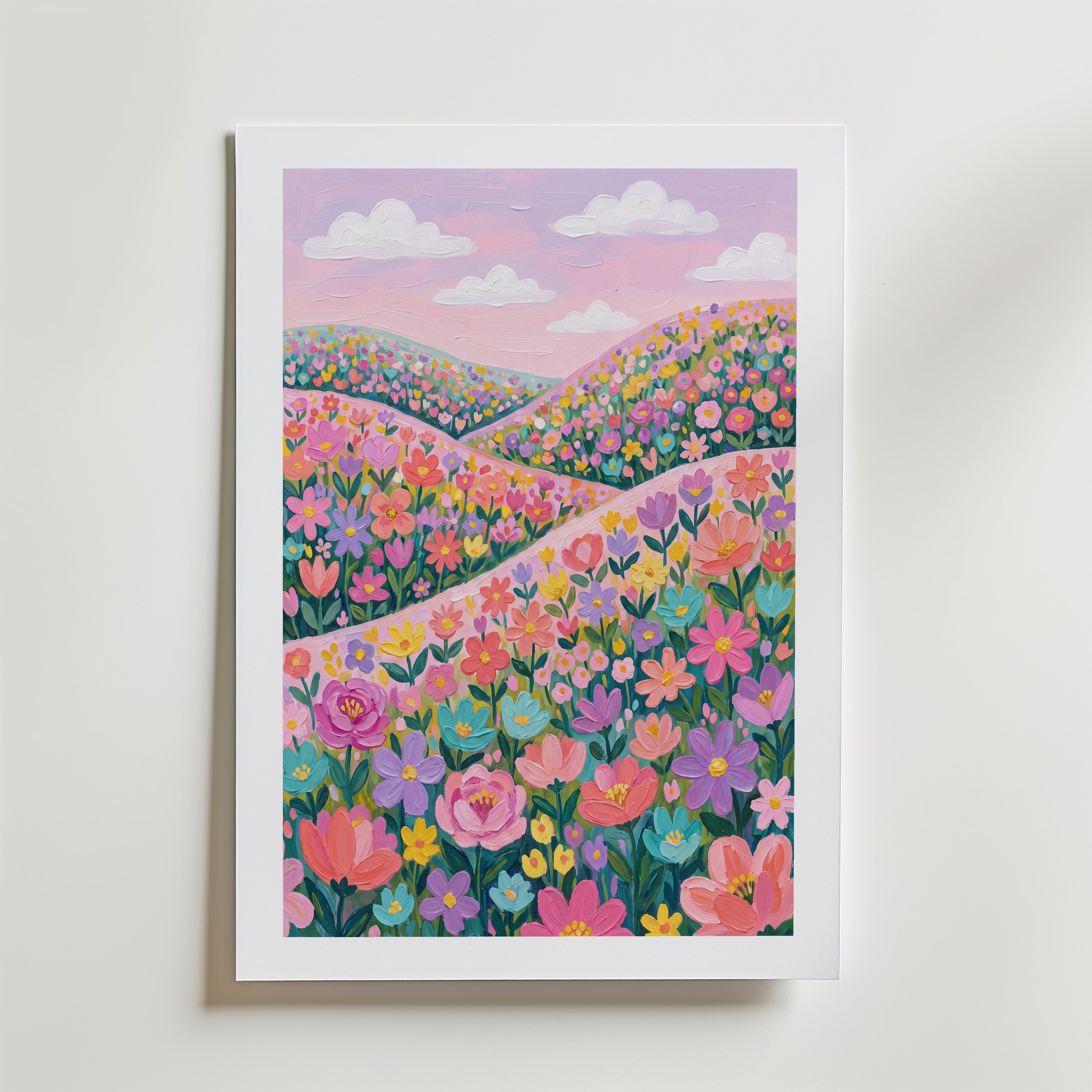 Blooming Hills Poster – med passepartout