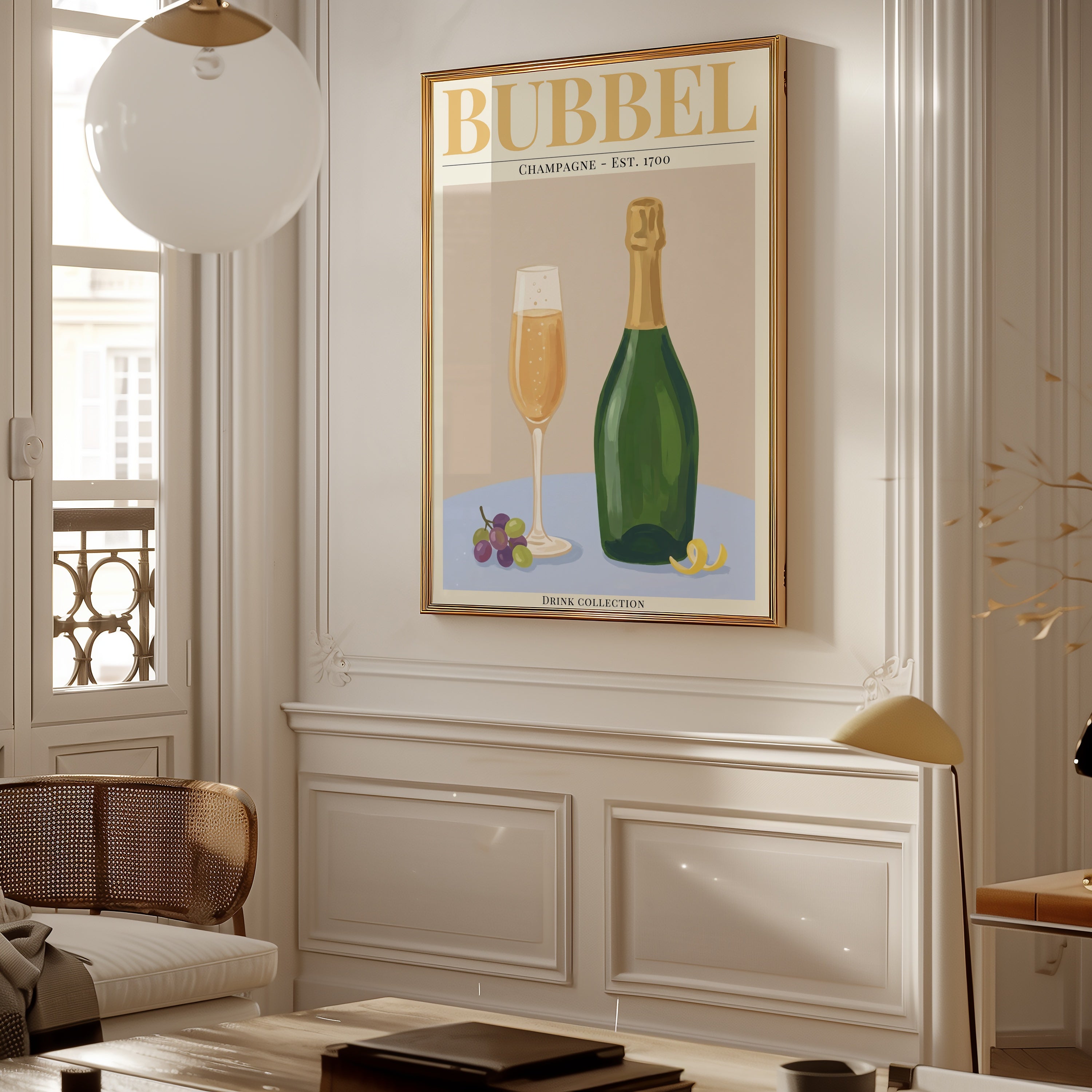 Bubbel affisch i ljust vardagsrum – Bozetto
