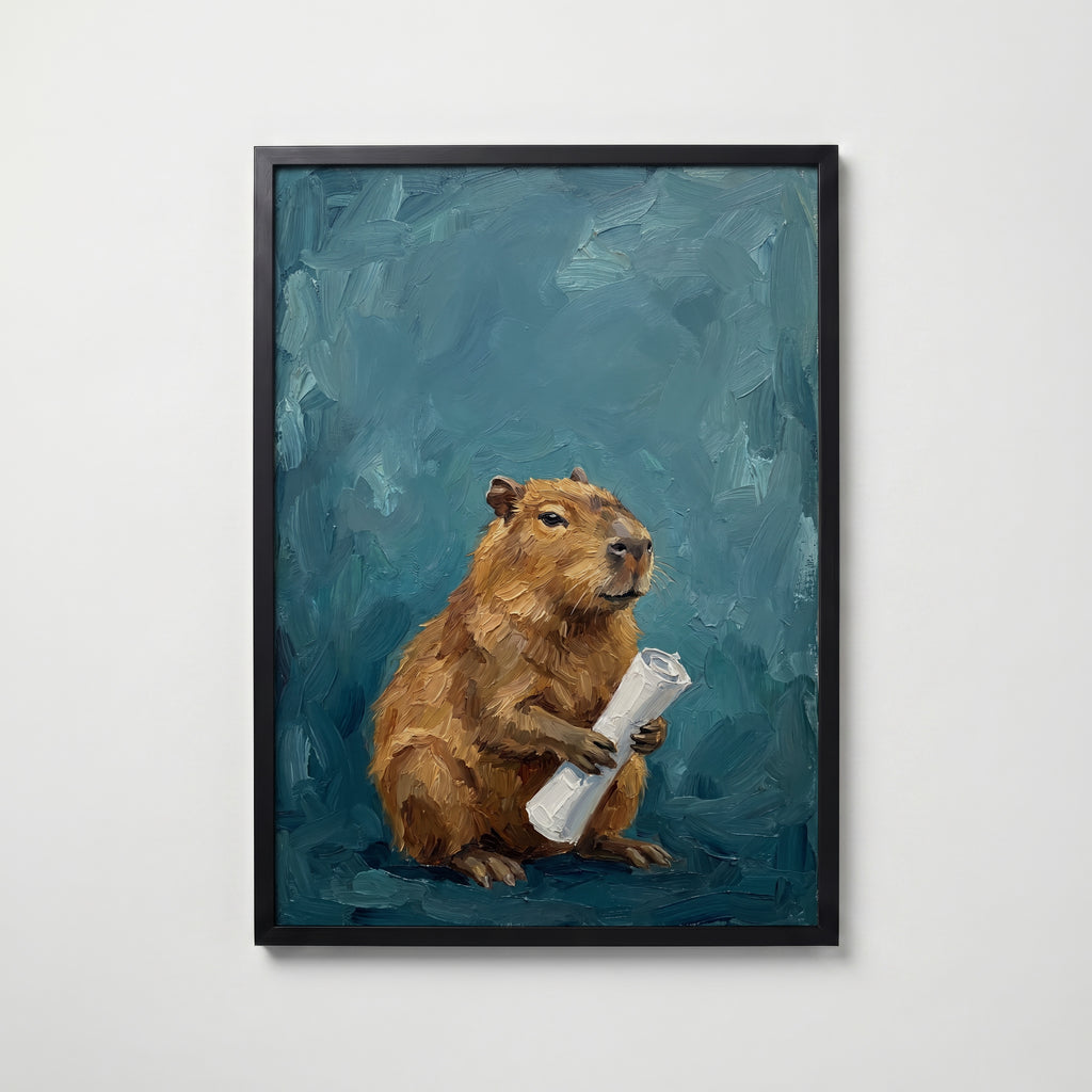 Capybara Poster – svart ram