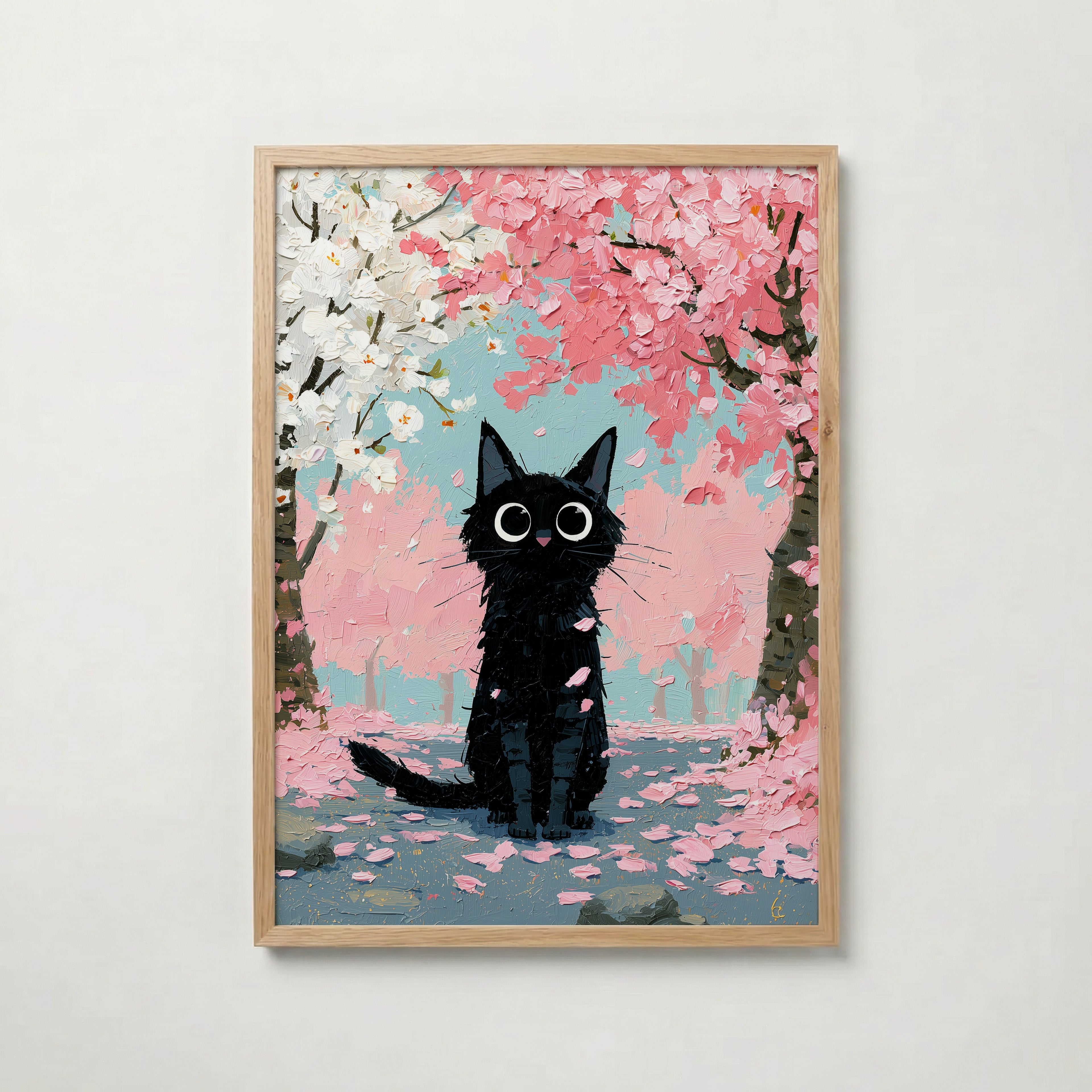 Cat in Apple Orchard Poster i ek-ram fran Bozetto