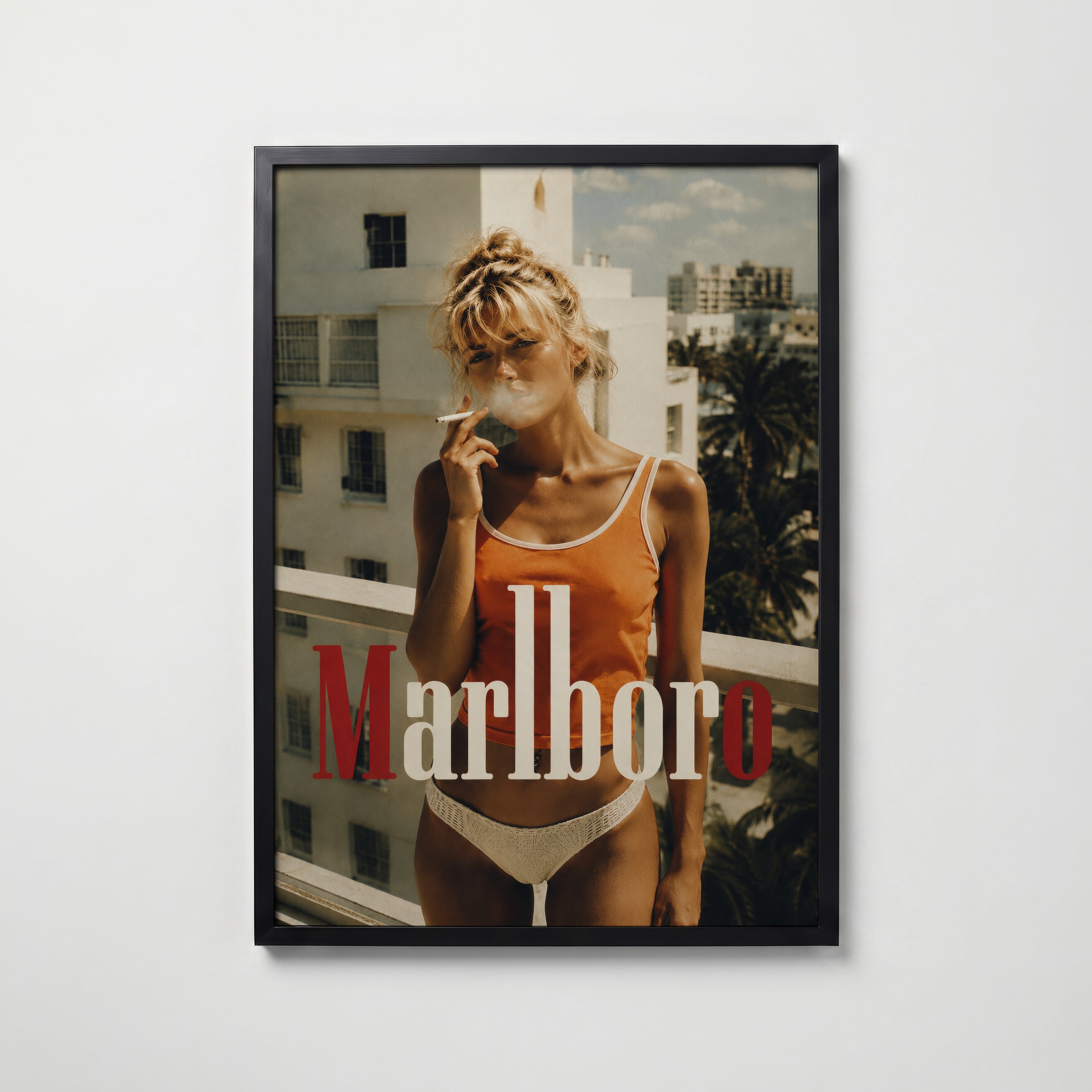Cherry Smoke Poster – svart ram