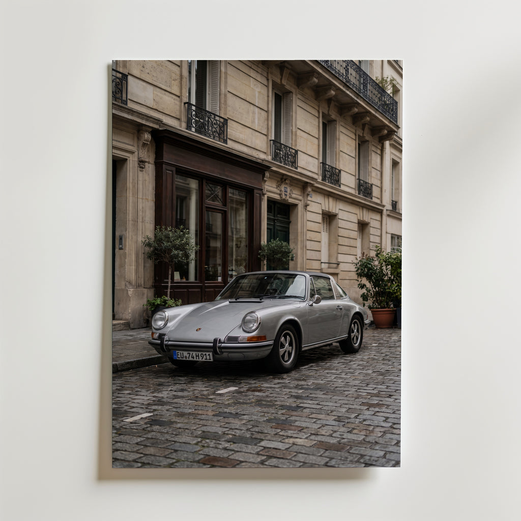 Classic Car Street Poster – canvas utan passepartout