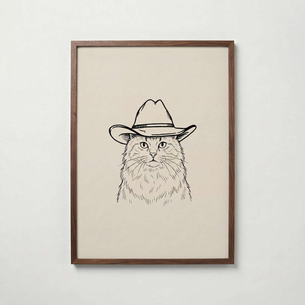 Cowboy Cat Poster – valnötsram