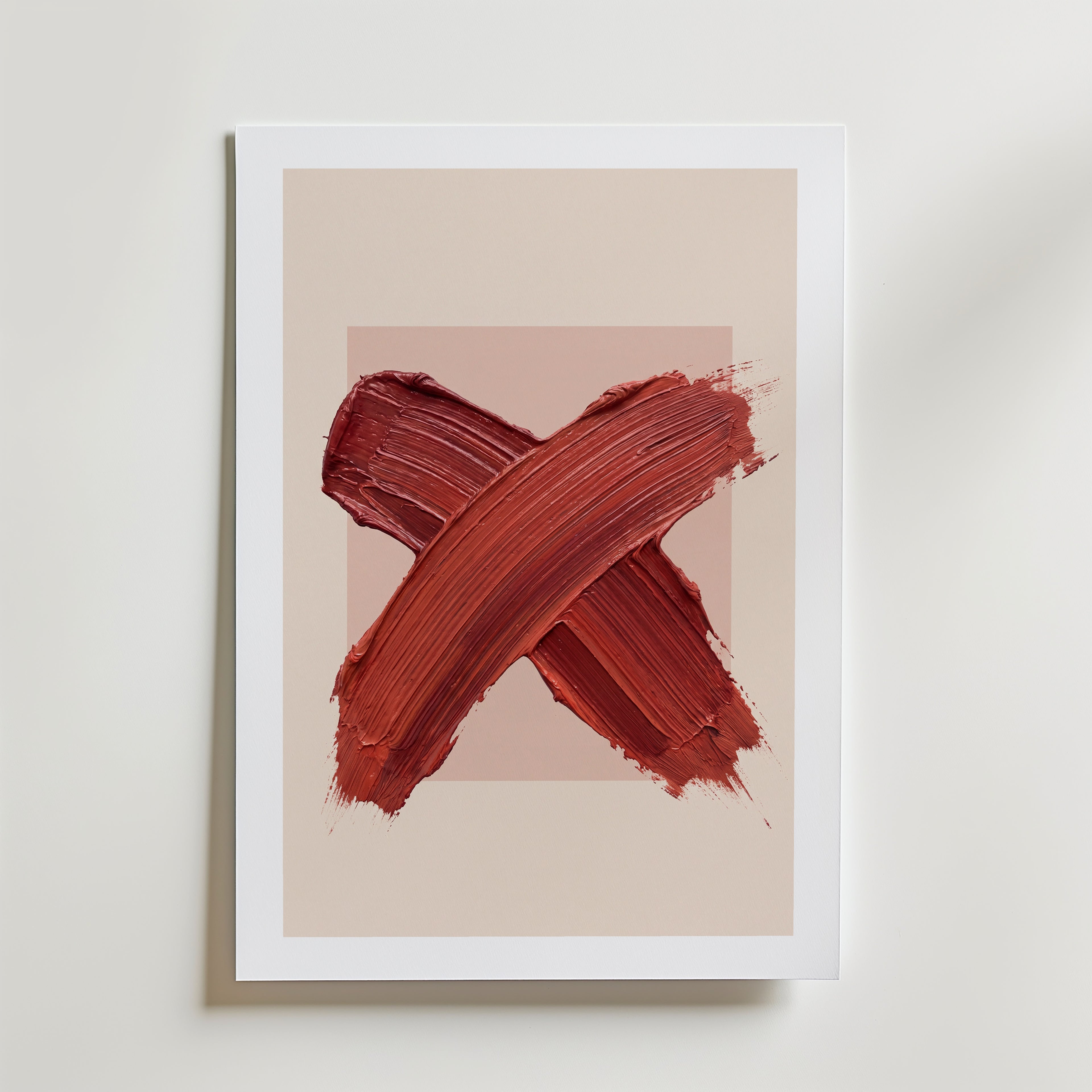 Crimson Cross Poster – med passepartout