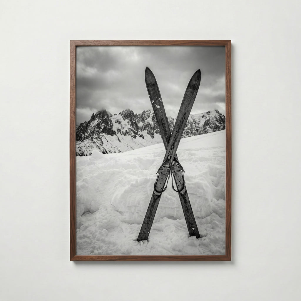 Crossed Skis Poster – valnötsram