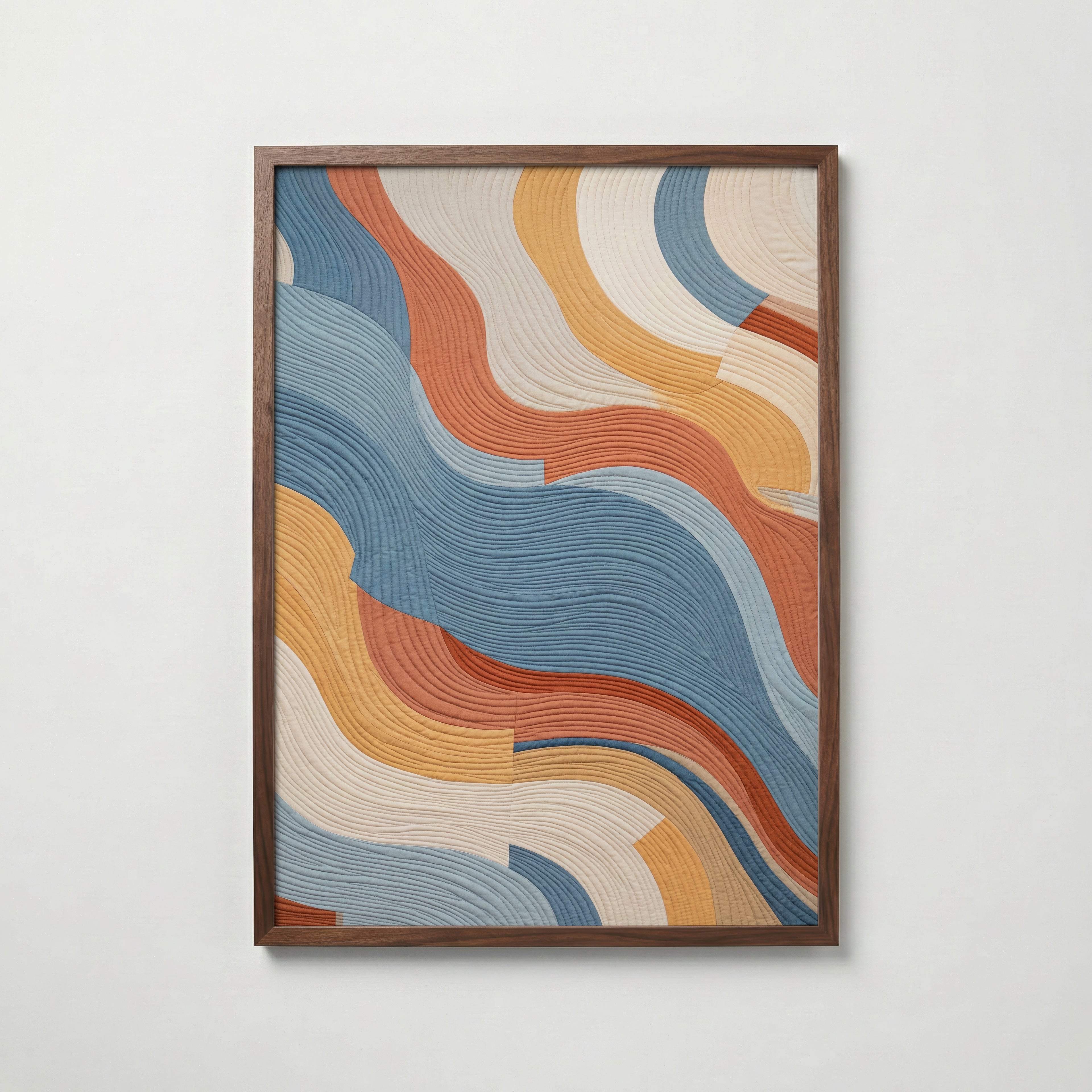 Earth Waves Poster i valnötsram, konst från Bozetto