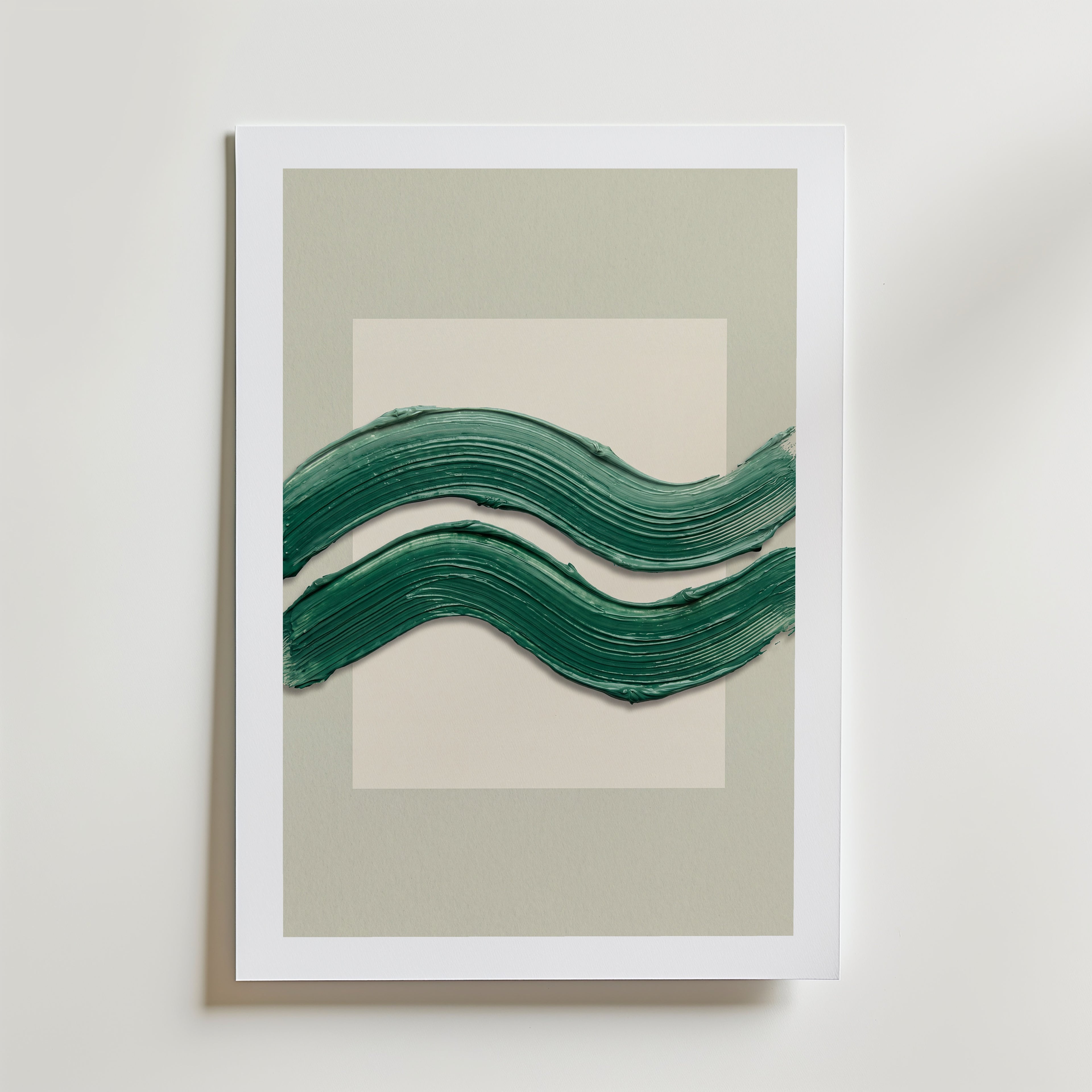 Emerald Waves Poster – med passepartout