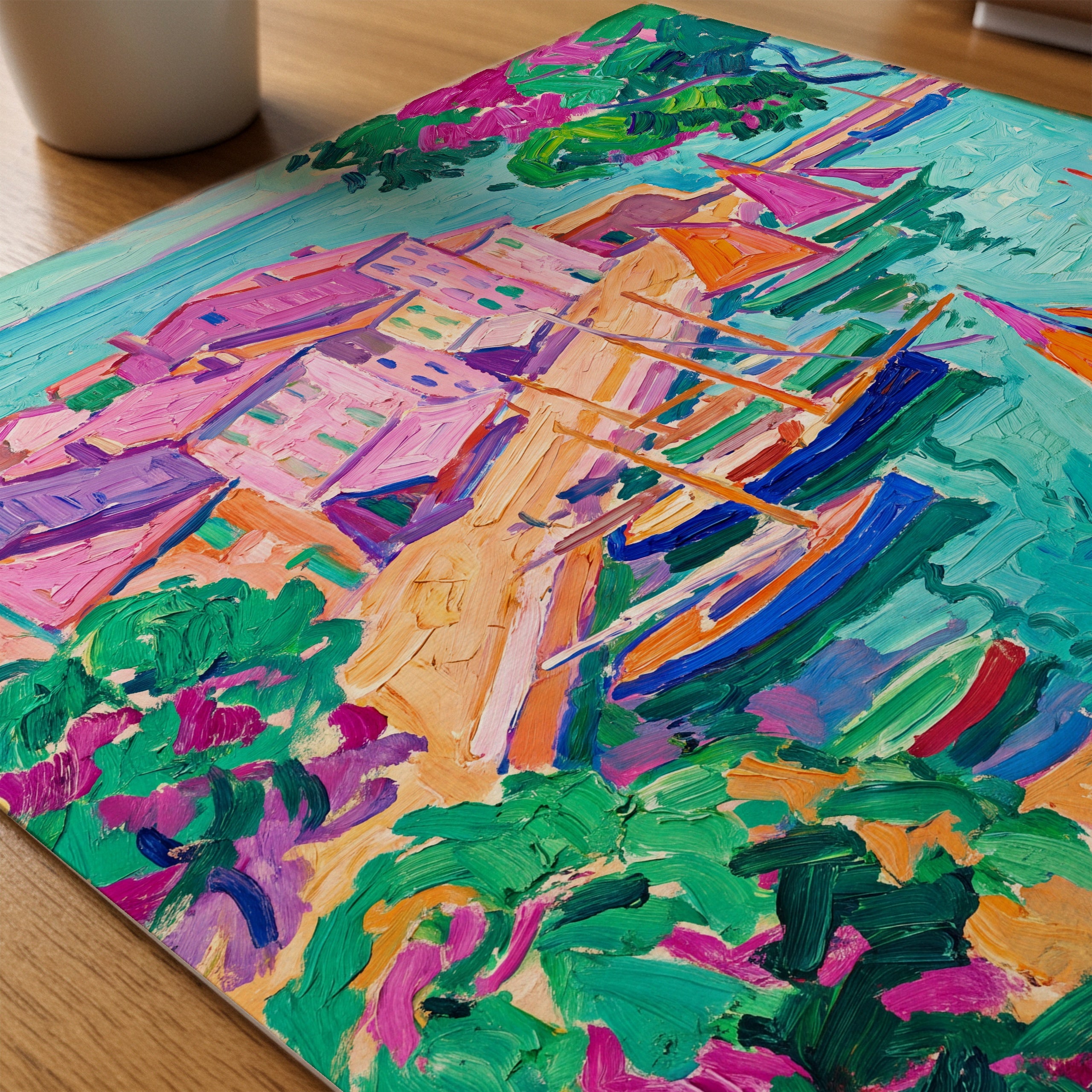 Fauvist Harbour Poster – närbild på papper