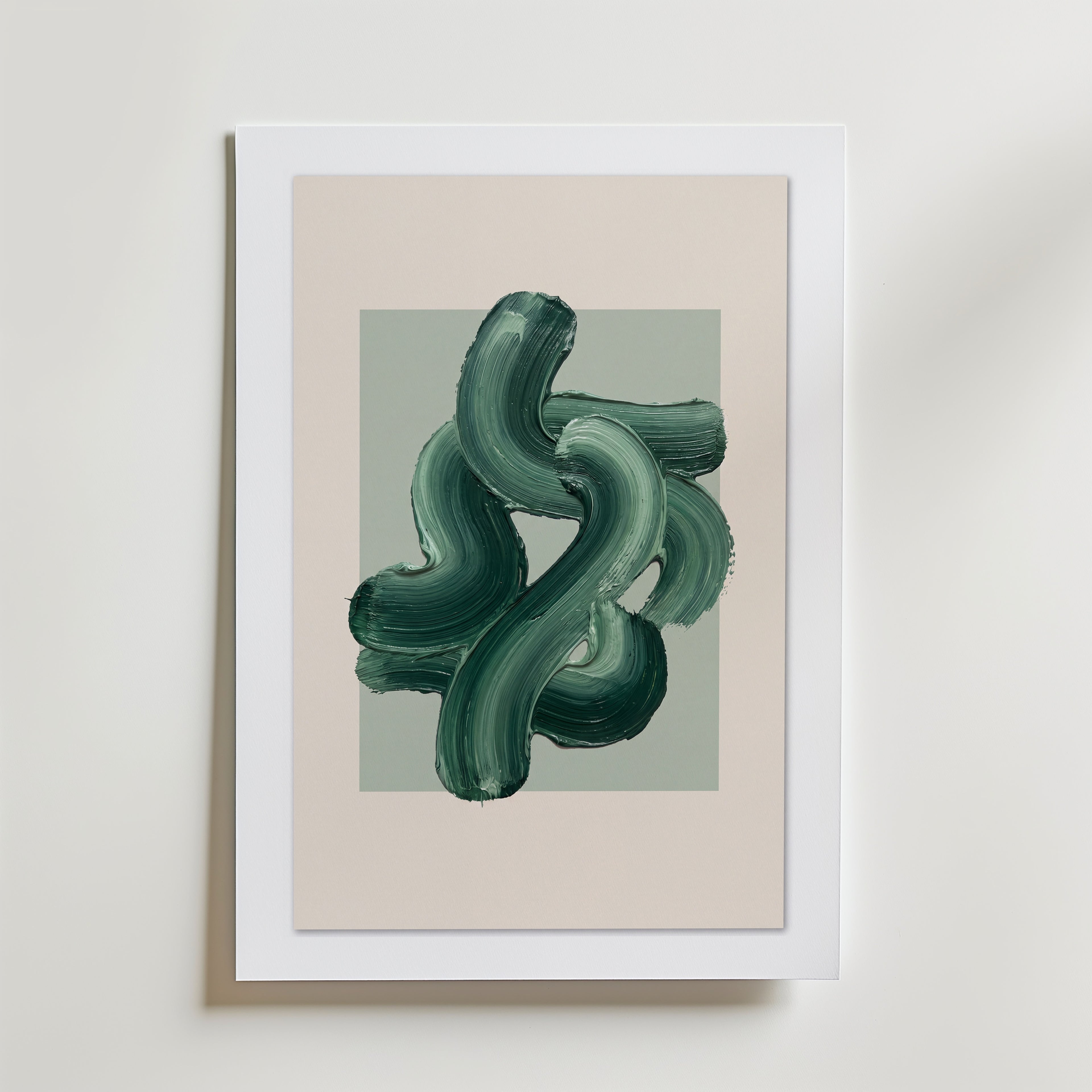 Fern Ribbon Poster – med passepartout