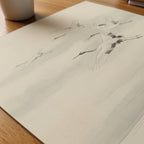 Flying Cranes Poster – närbild på papper