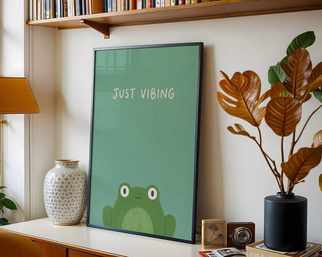 Just Vibing Frog Poster – i rum 4