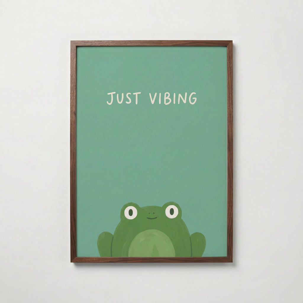 Just Vibing Frog Poster – valnötsram