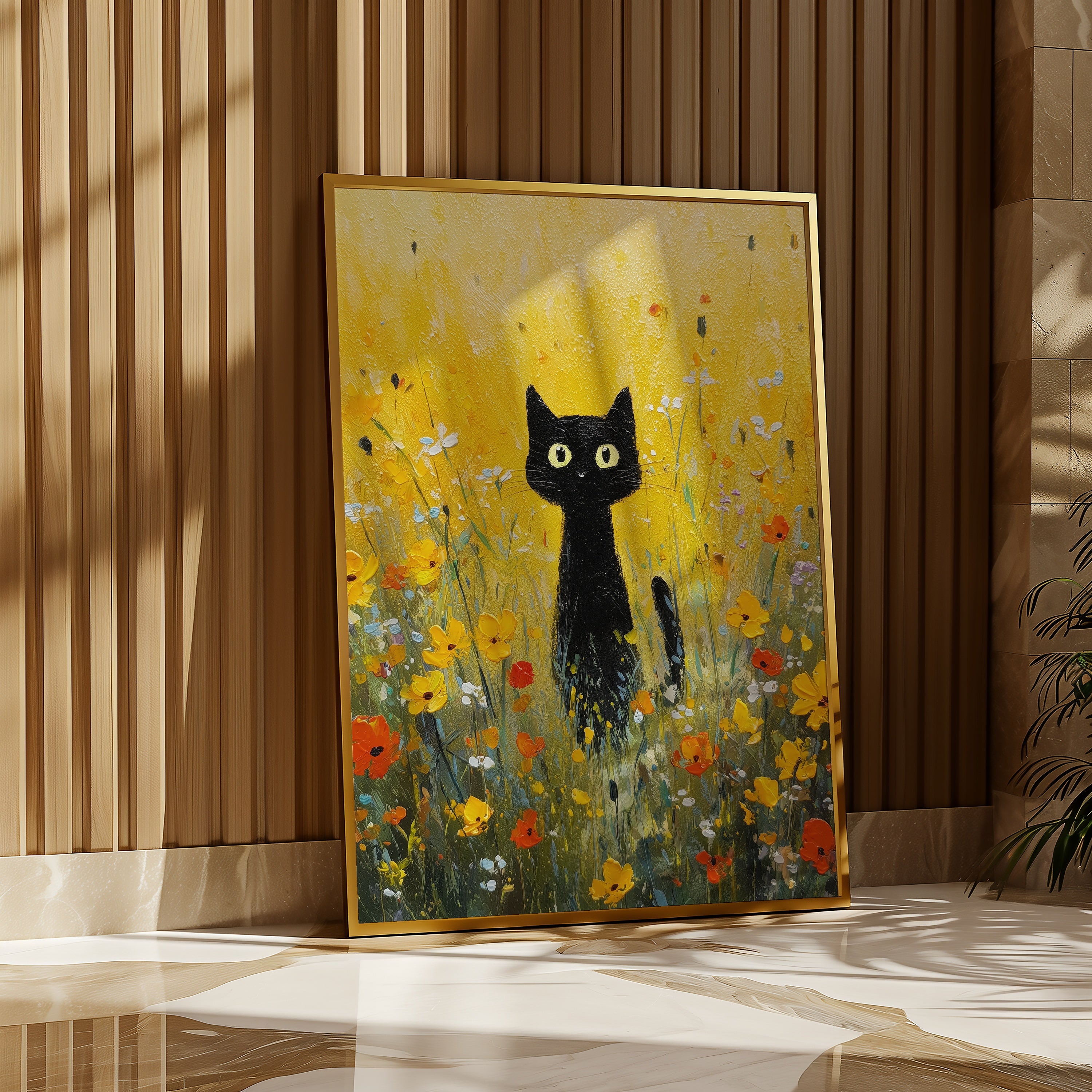 Golden Meadow Watcher Poster i inrett rum – Bozetto