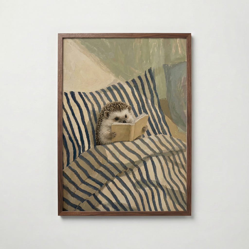 Reading Hedgehog Poster – valnötsram