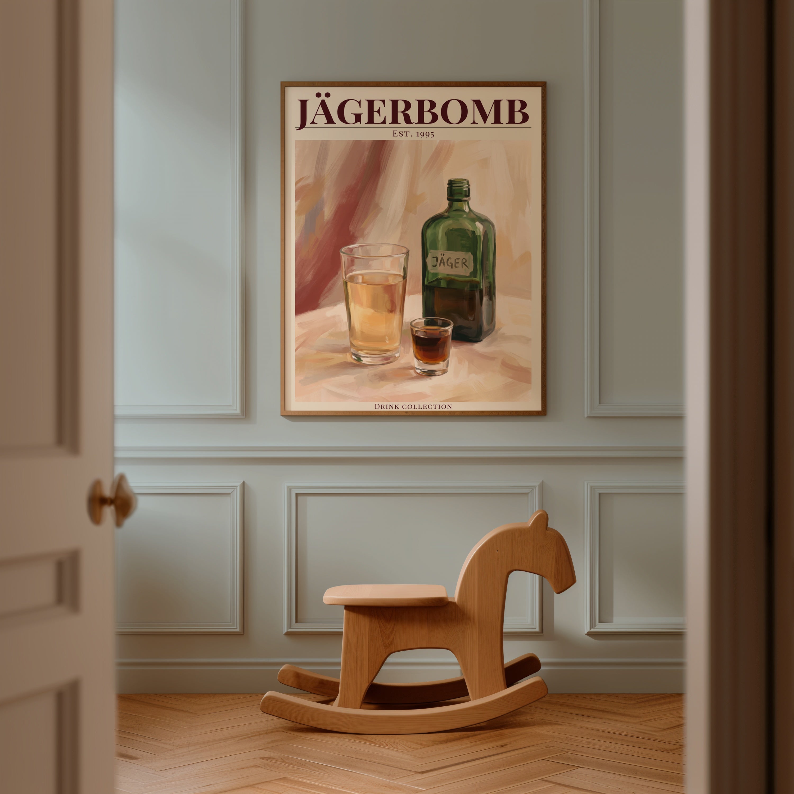 Jägerbomb affisch i stilren miljö – Bozetto