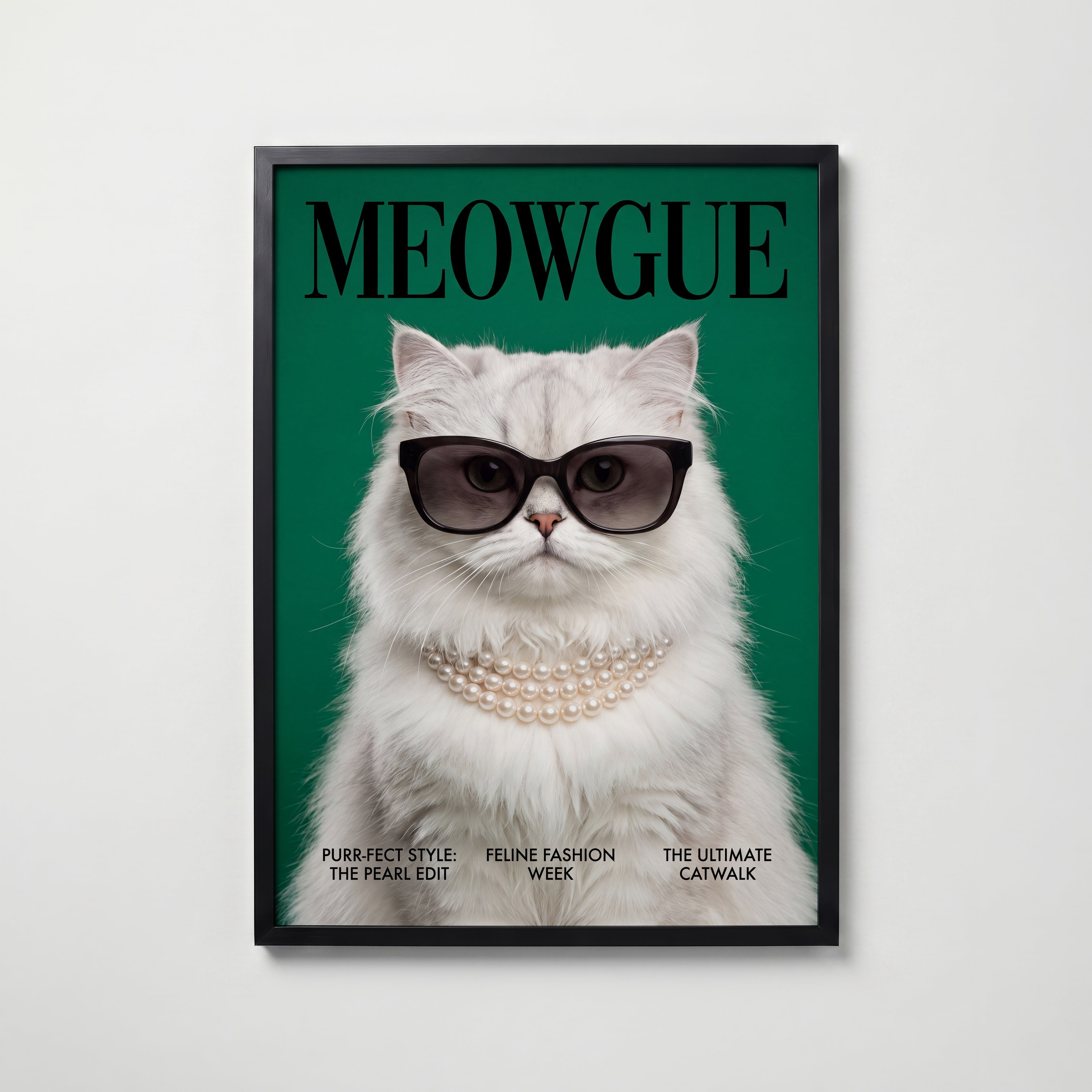 Meowgue Poster – svart ram