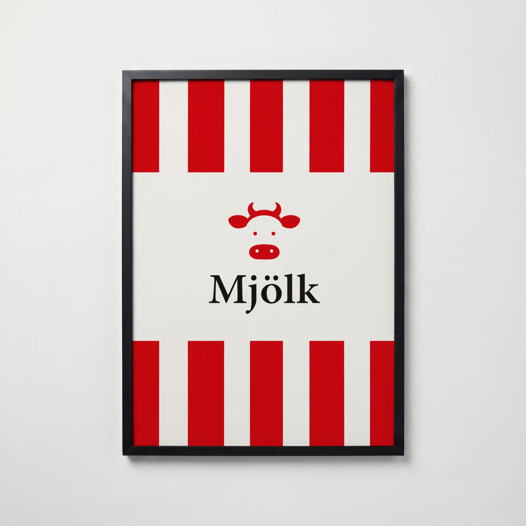 Mjölk Poster – svart ram