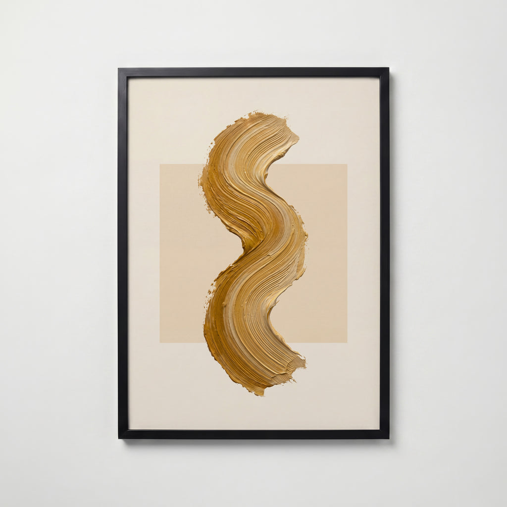 Ochre Curve Poster – svart ram