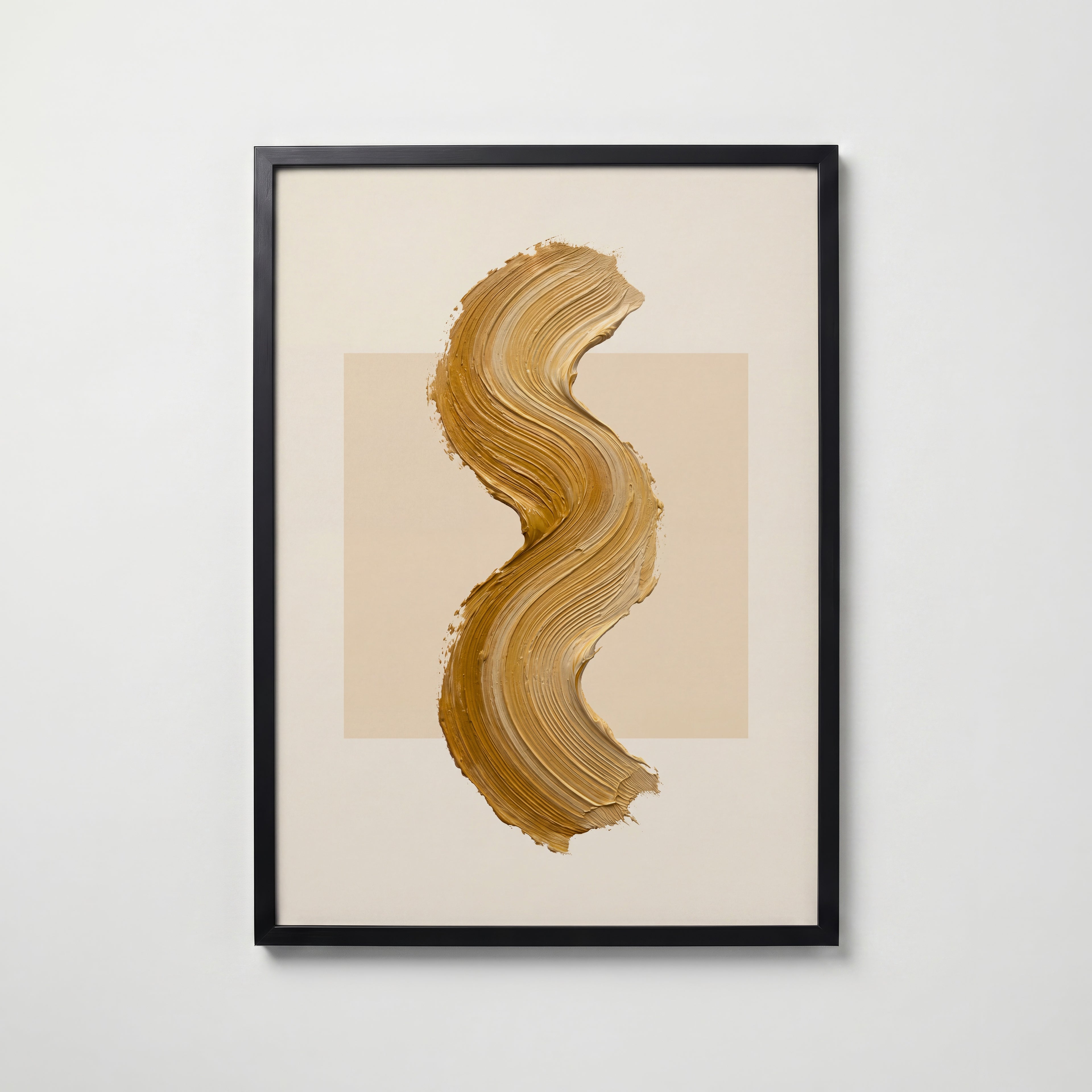 Ochre Curve Poster – svart ram