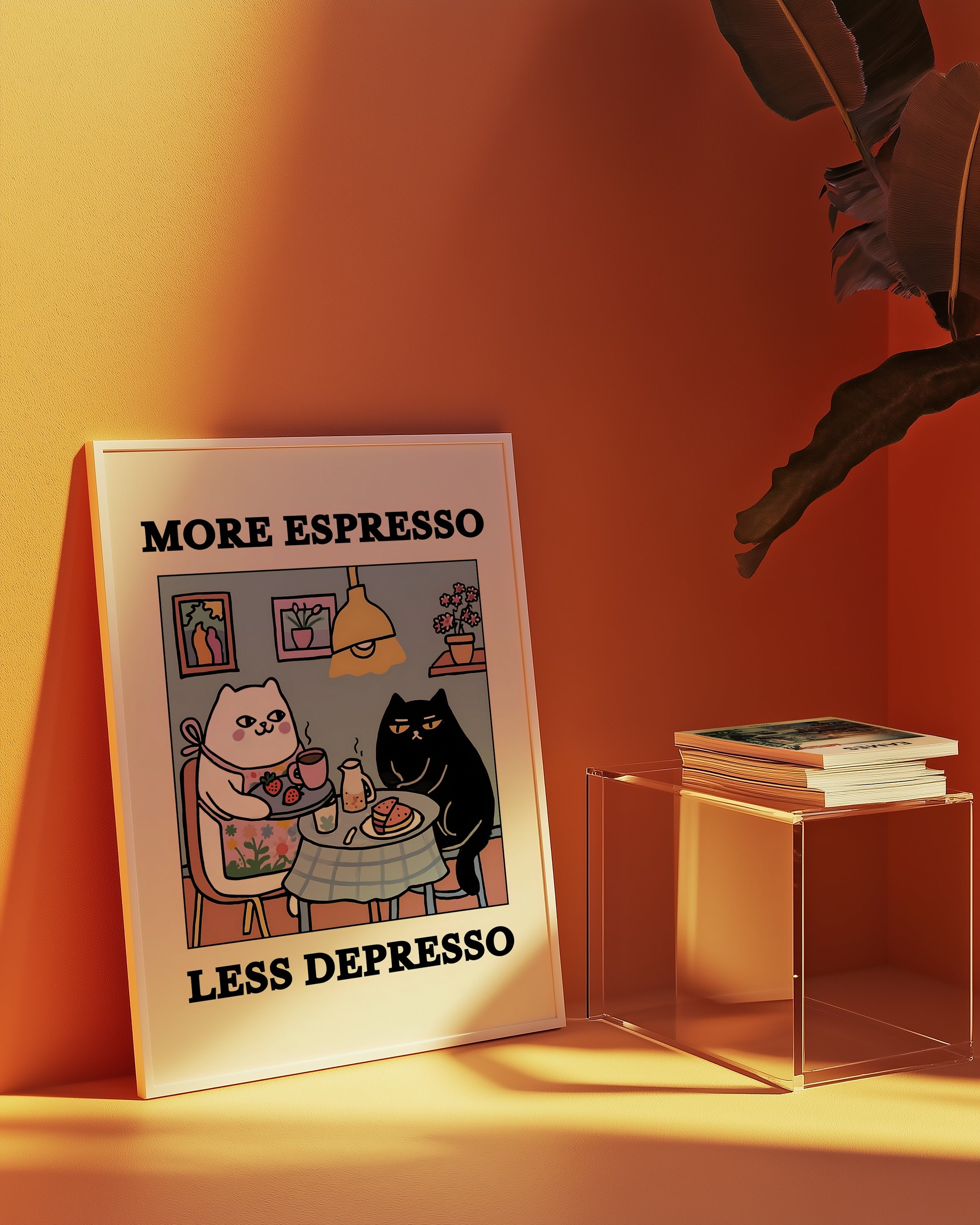Espresso Therapy poster i inramad miljö – Bozetto konsttryck i hög kvalitet
