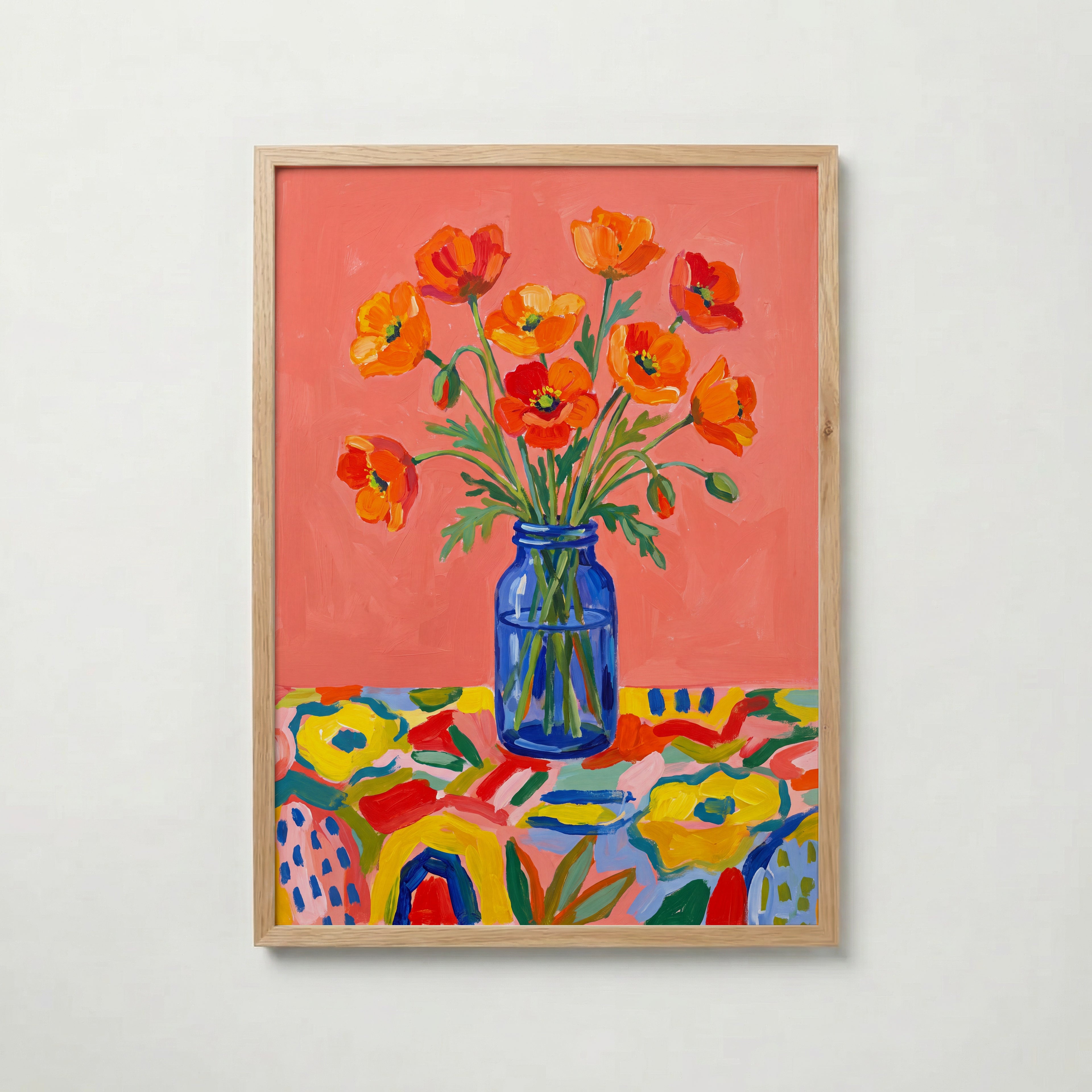 Poppies in Blue Poster – ekram