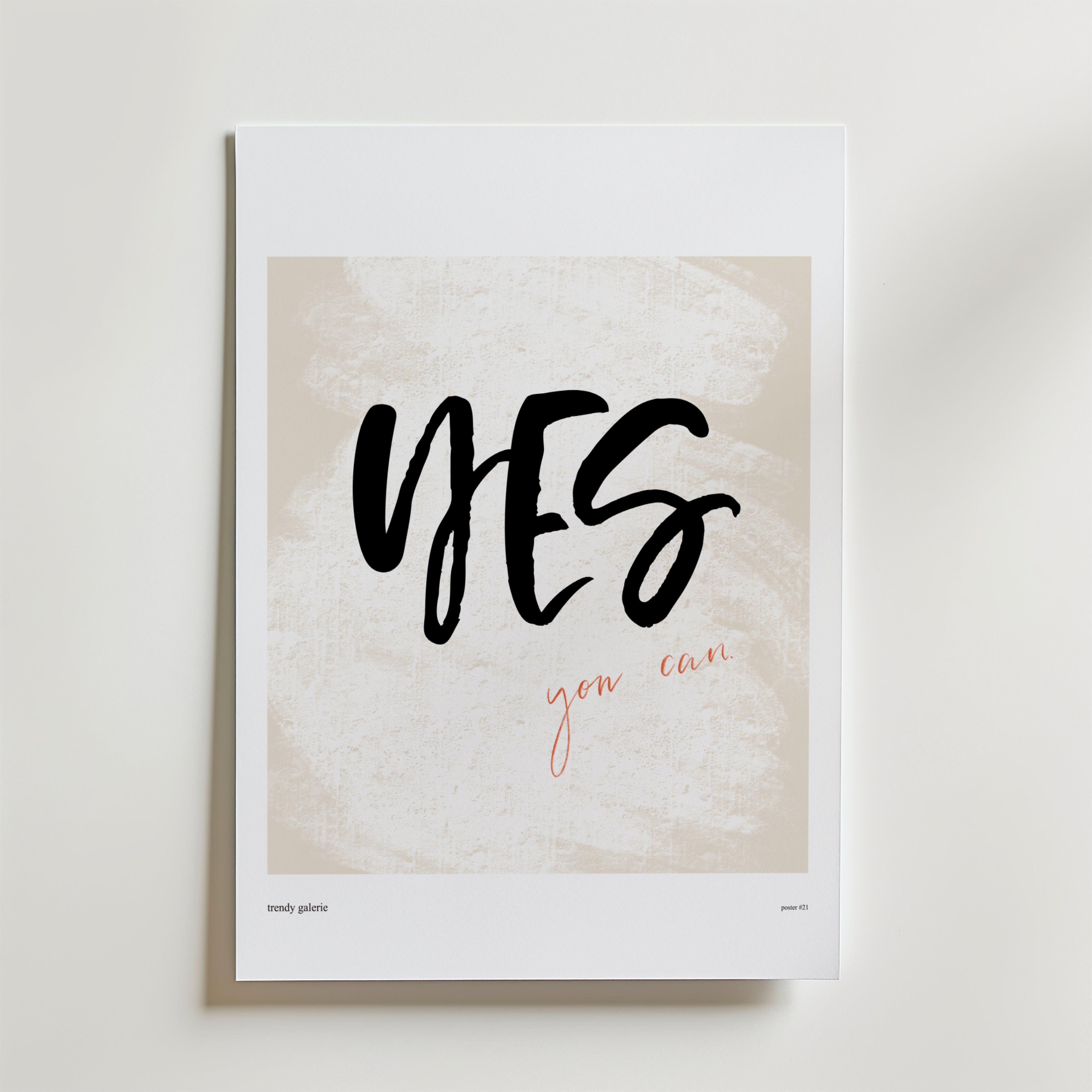 Yes You Can Poster – Ett tydligt yes står i centrum, kraftfullt målat som en inre röst du kan luta dig mot.