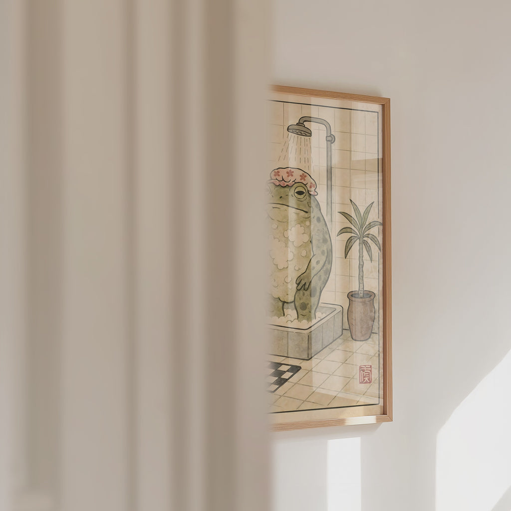 Evening Shower Frog Poster