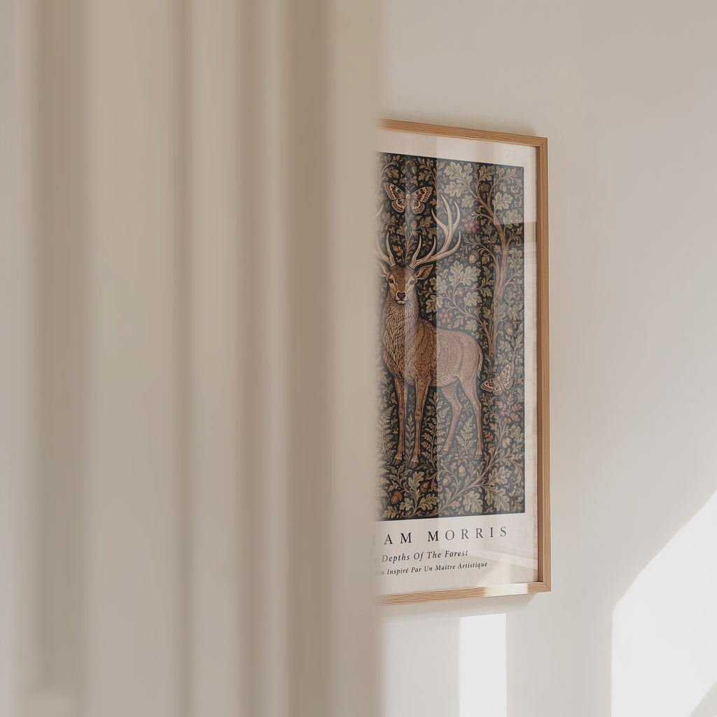 Stag in the Forest William Morris Poster