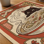 Ramen Cat Poster – närbild på papper