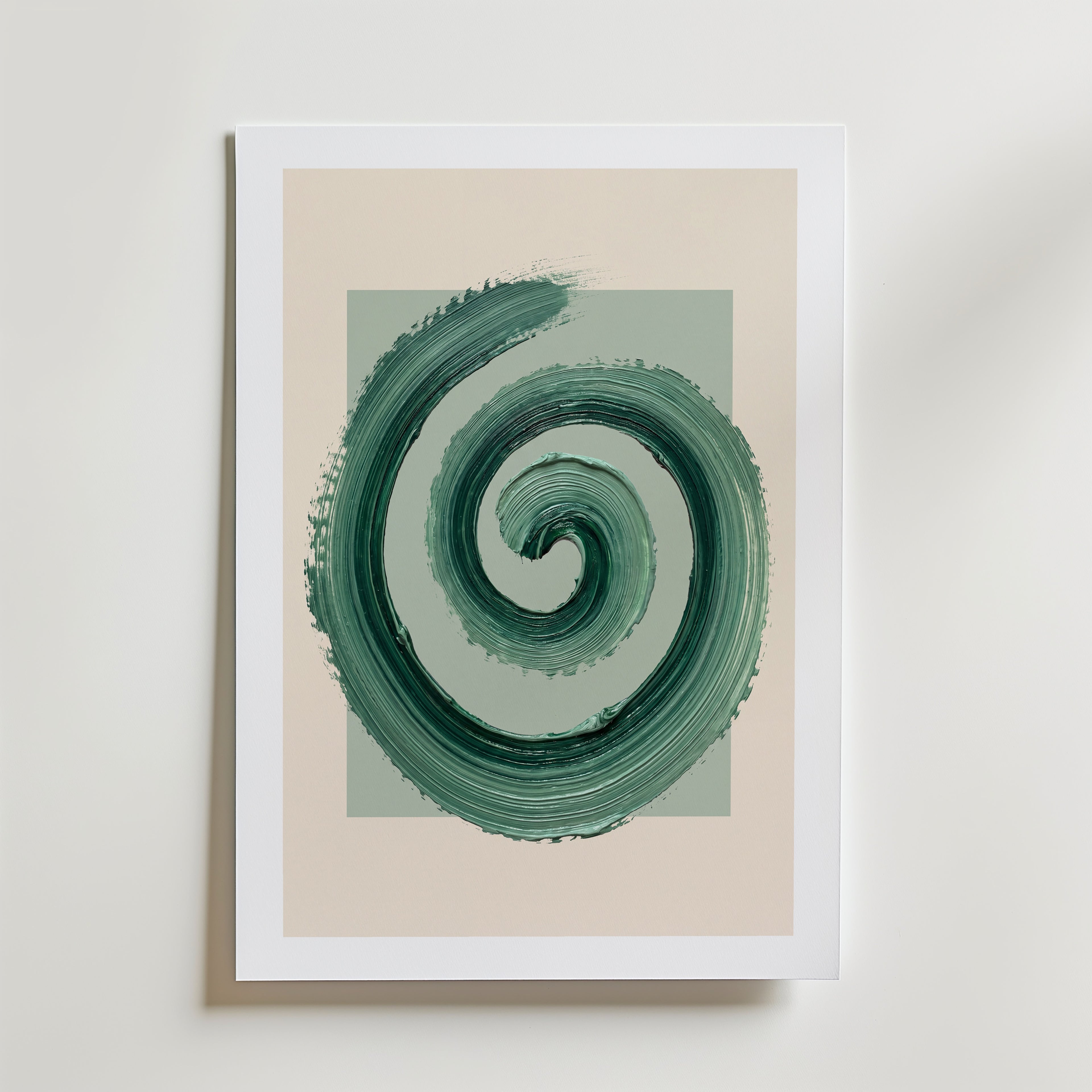 Sage Spiral Poster – med passepartout