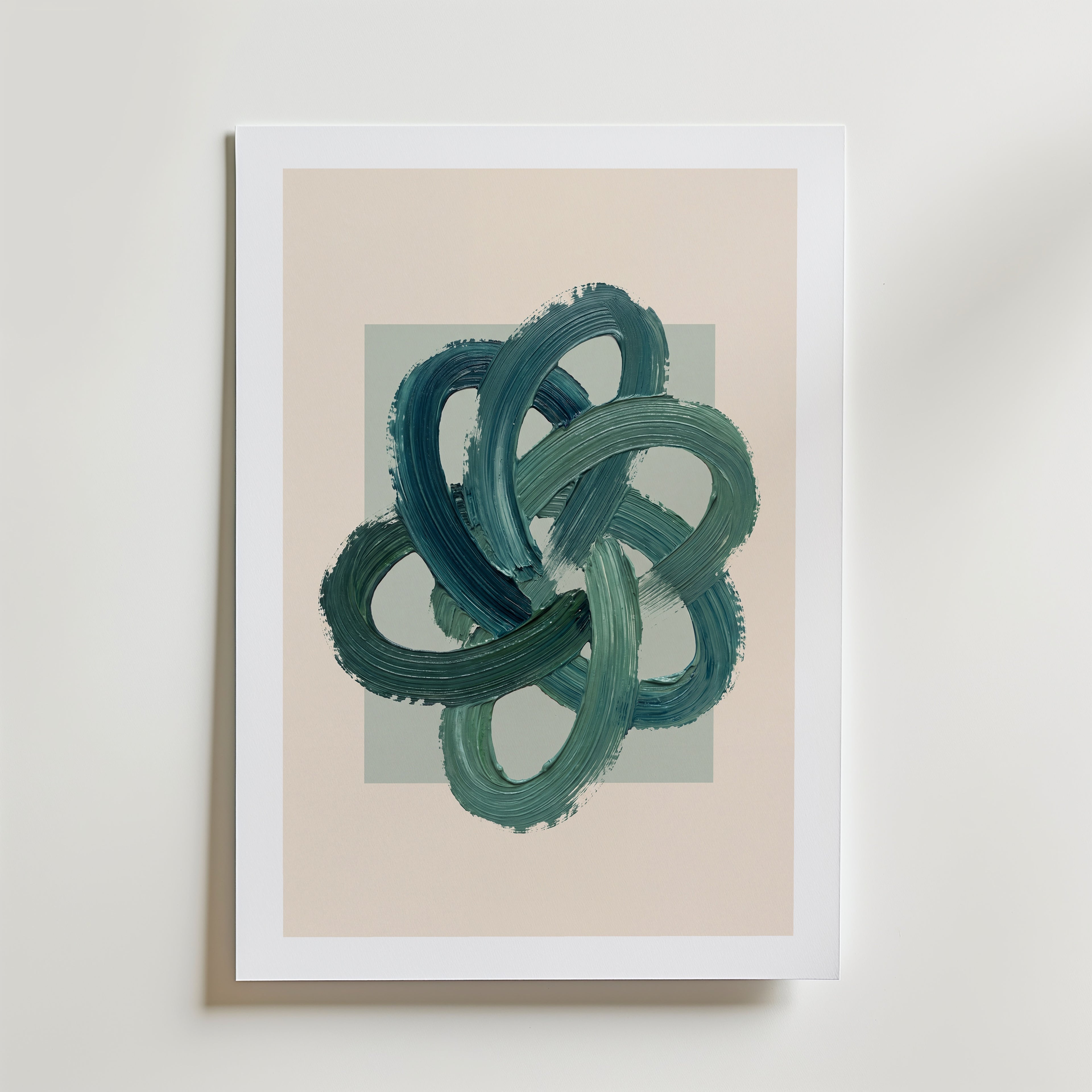 Teal Knot Poster – med passepartout