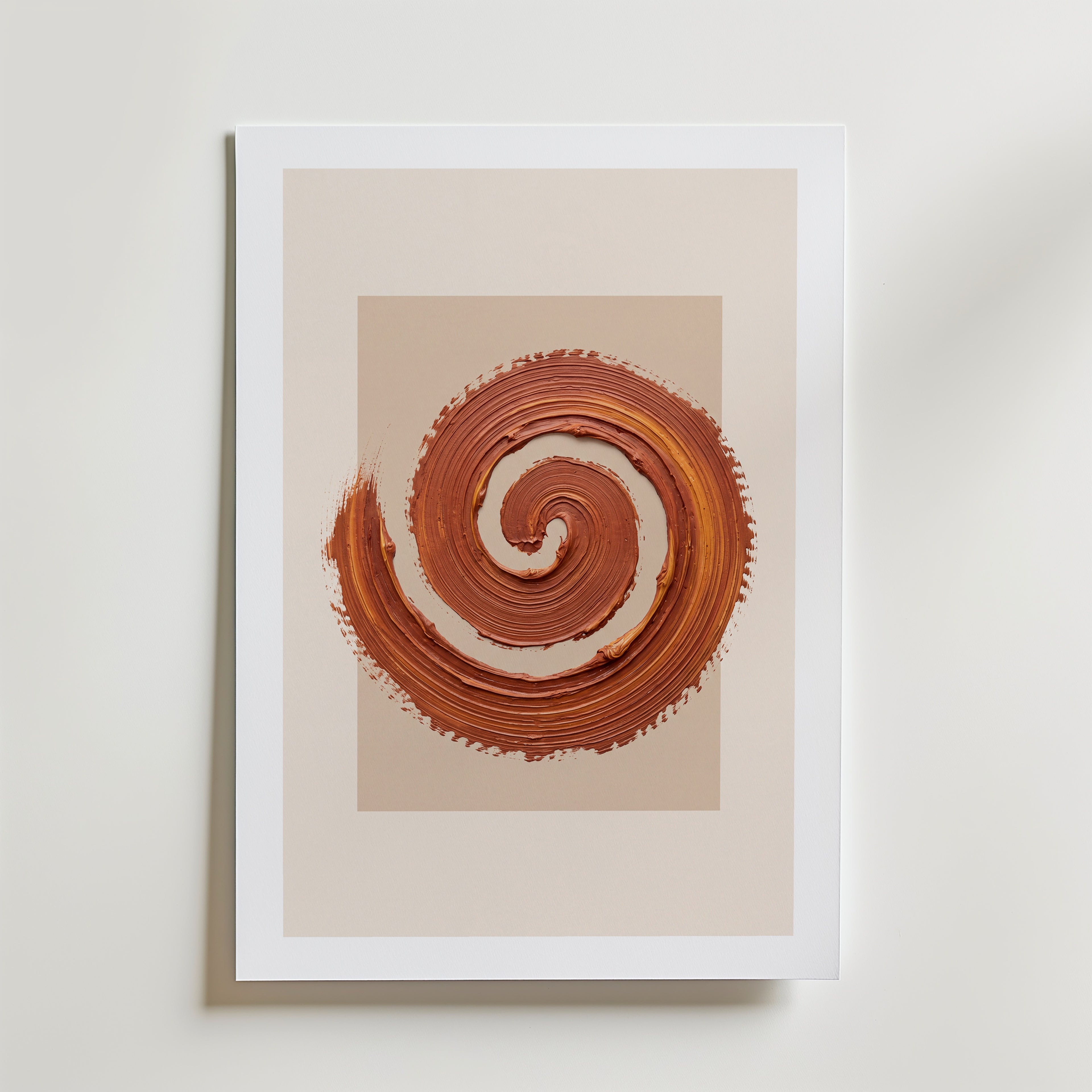 Terracotta Spiral Poster – med passepartout